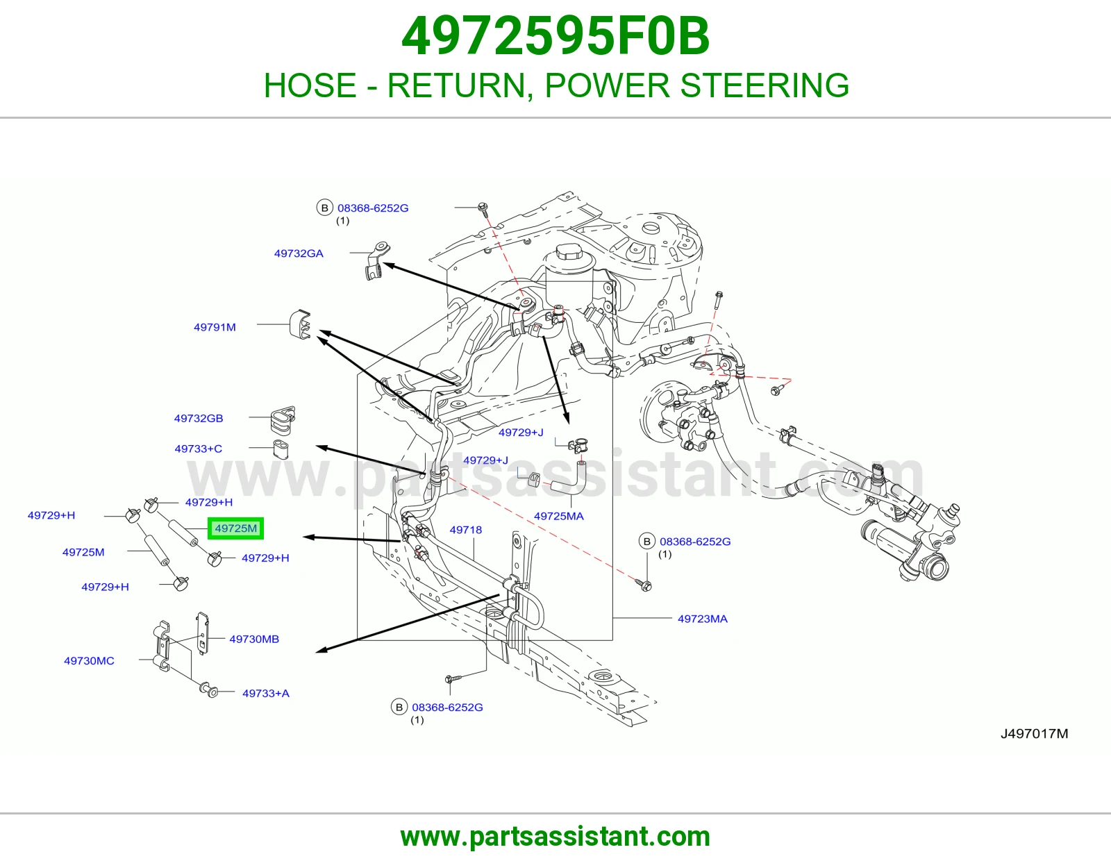 HOSE - RETURN, POWER STEERING