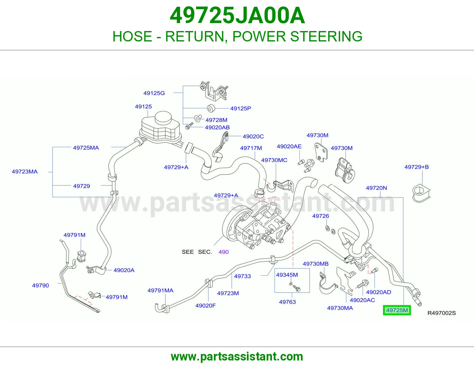 HOSE - RETURN, POWER STEERING