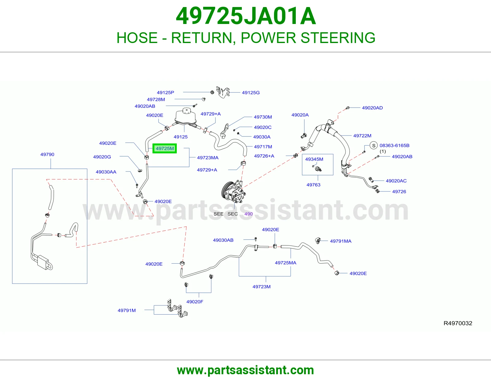 HOSE - RETURN, POWER STEERING
