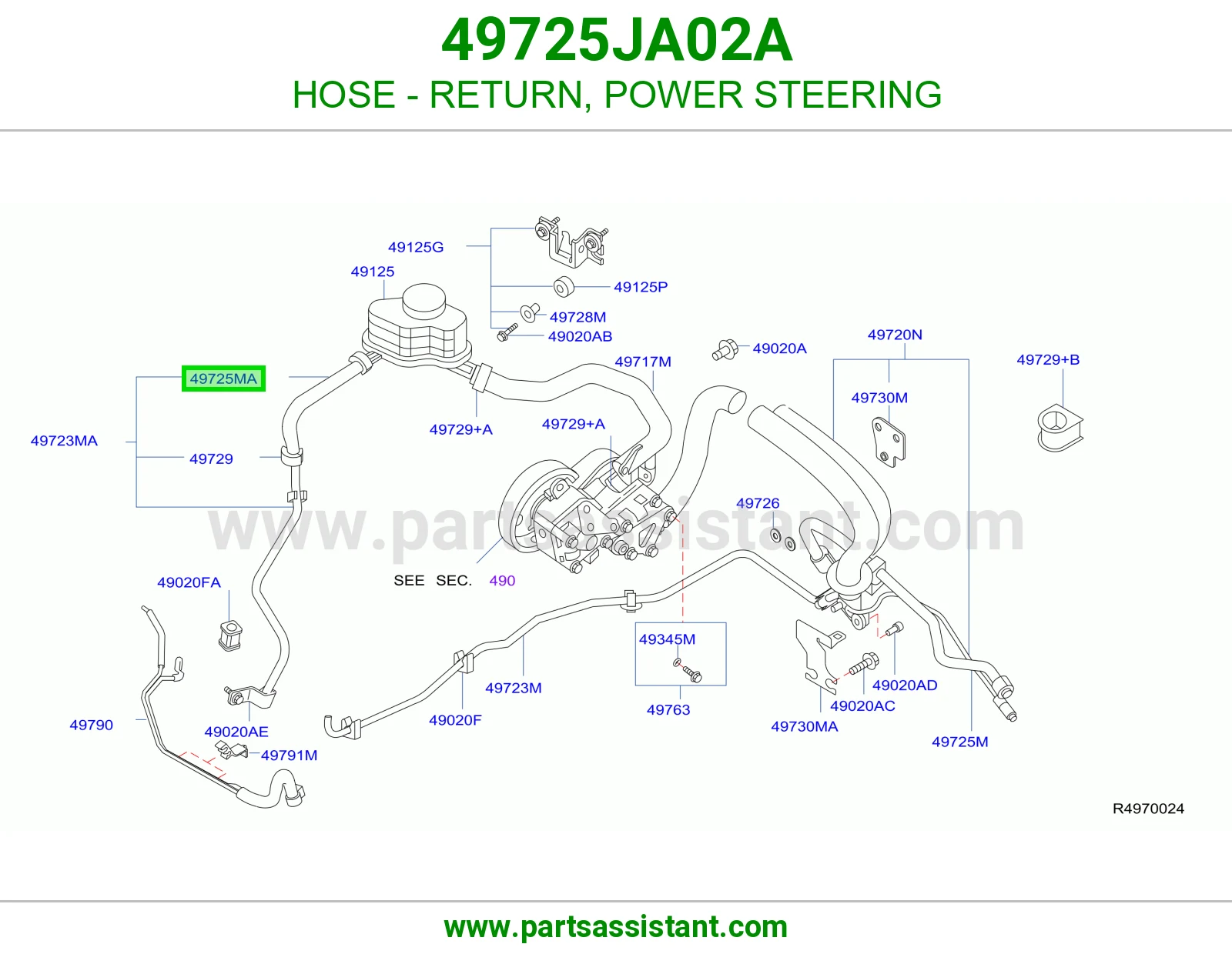 HOSE - RETURN, POWER STEERING