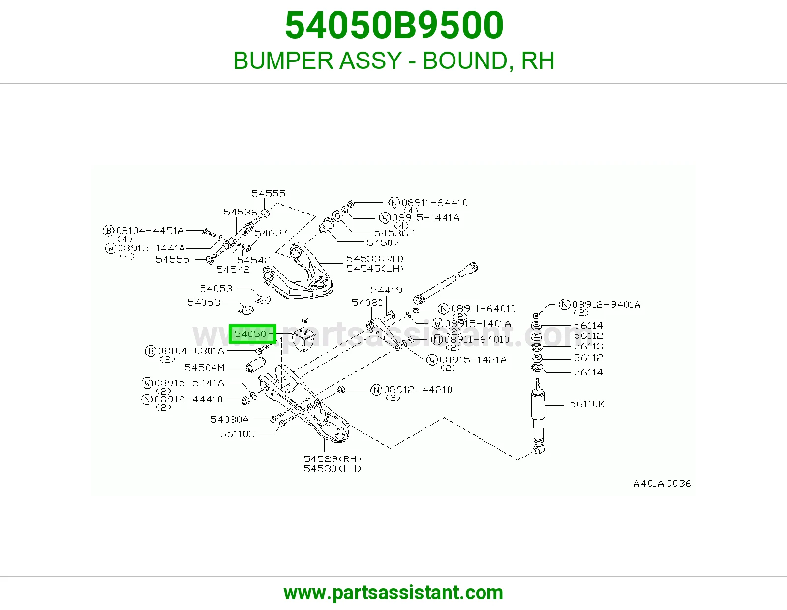 BUMPER ASSY - BOUND, RH