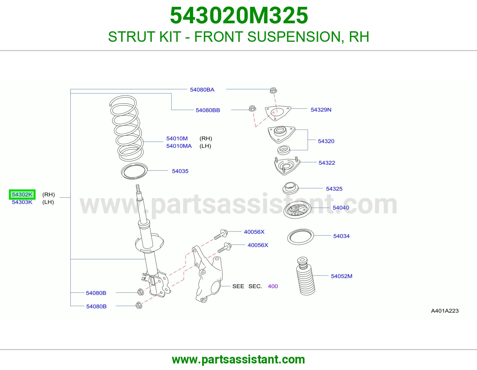STRUT KIT - FRONT SUSPENSION, RH