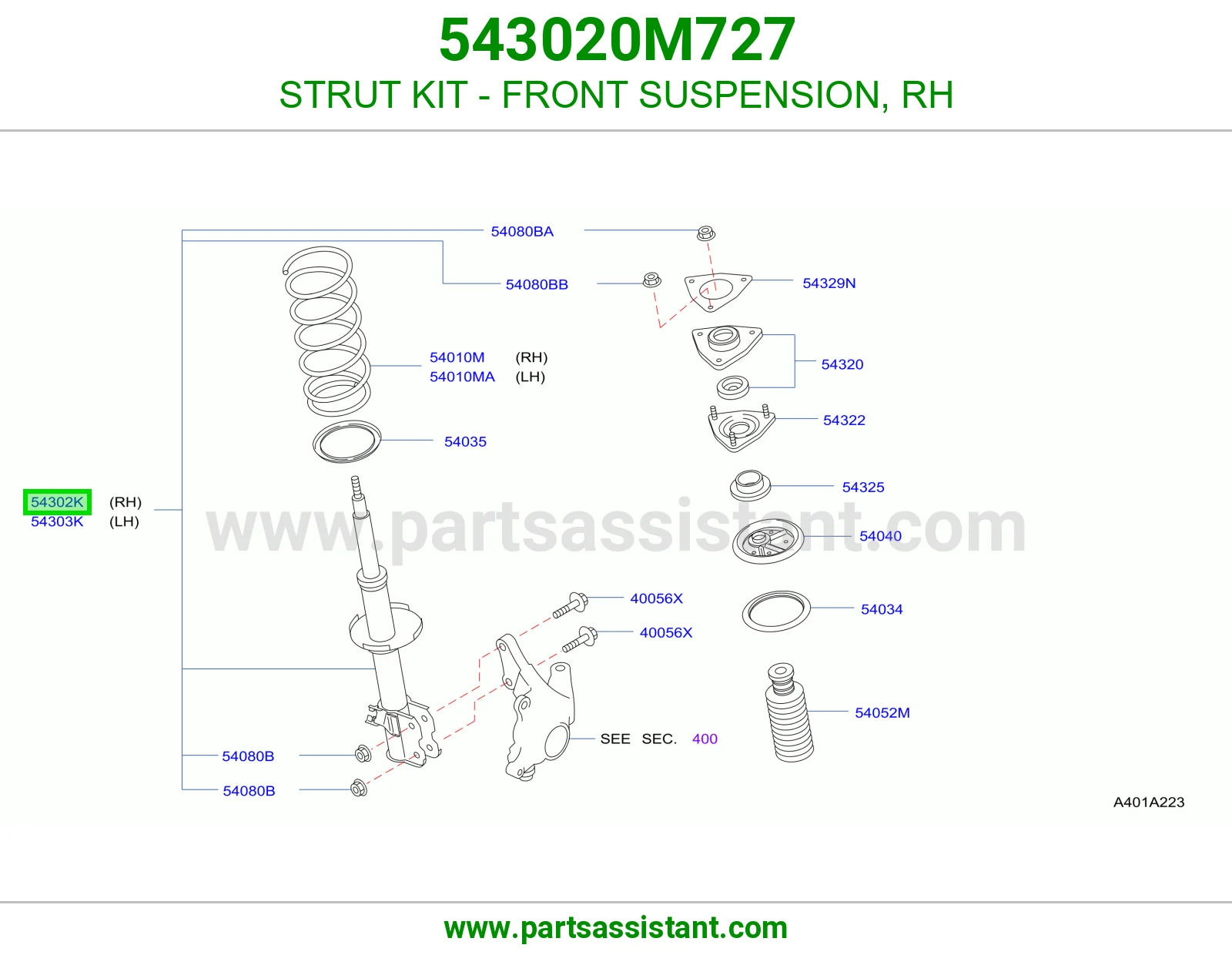 STRUT KIT - FRONT SUSPENSION, RH