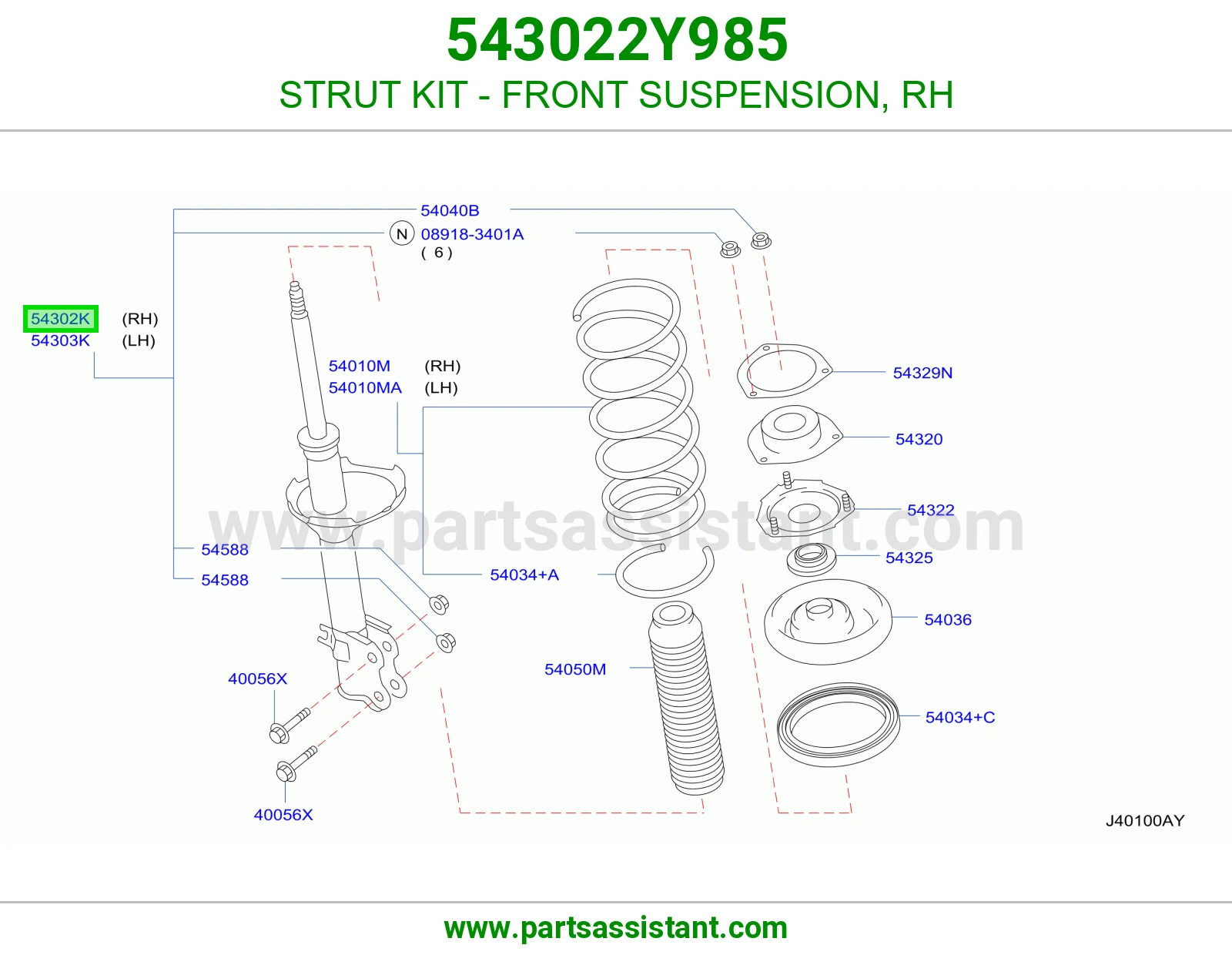 STRUT KIT - FRONT SUSPENSION, RH