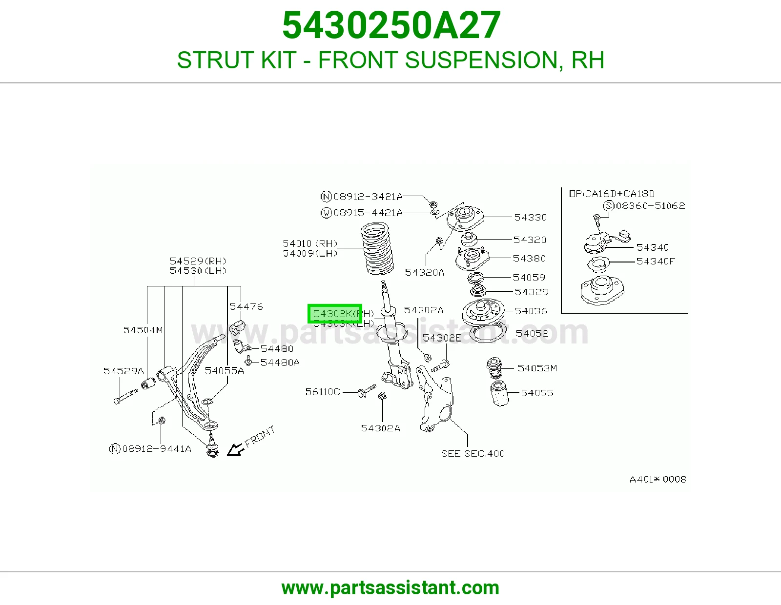 STRUT KIT - FRONT SUSPENSION, RH