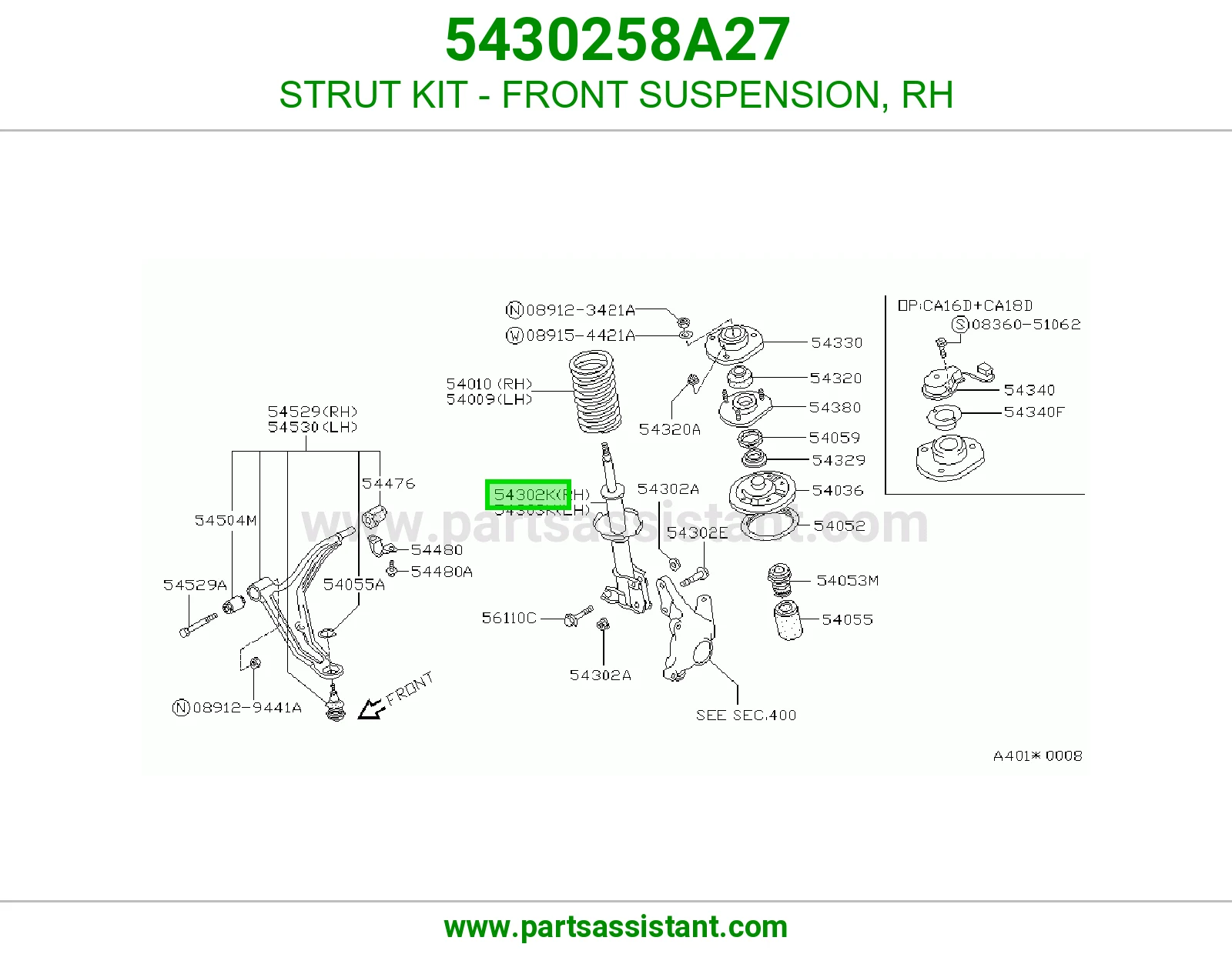 STRUT KIT - FRONT SUSPENSION, RH