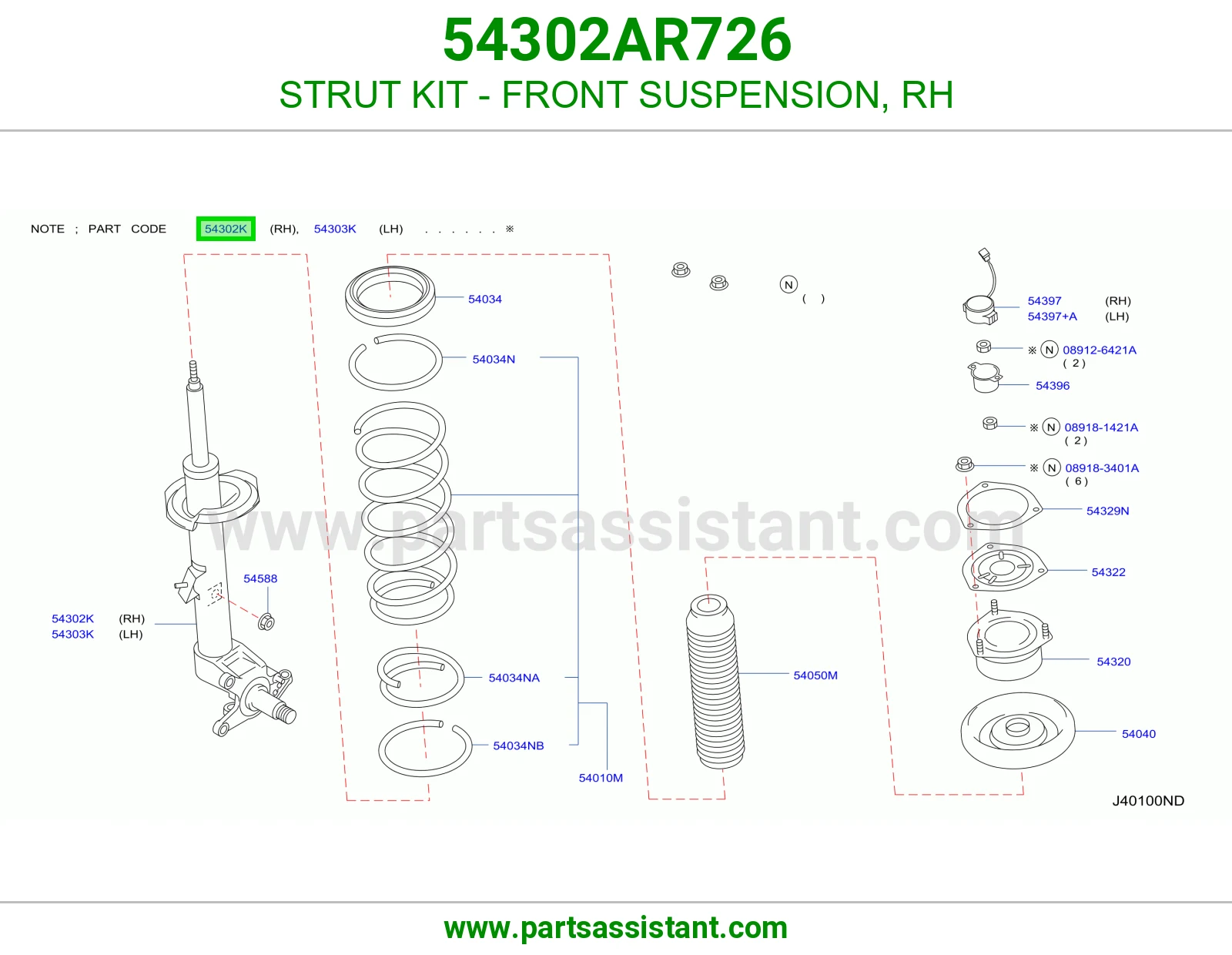 STRUT KIT - FRONT SUSPENSION, RH