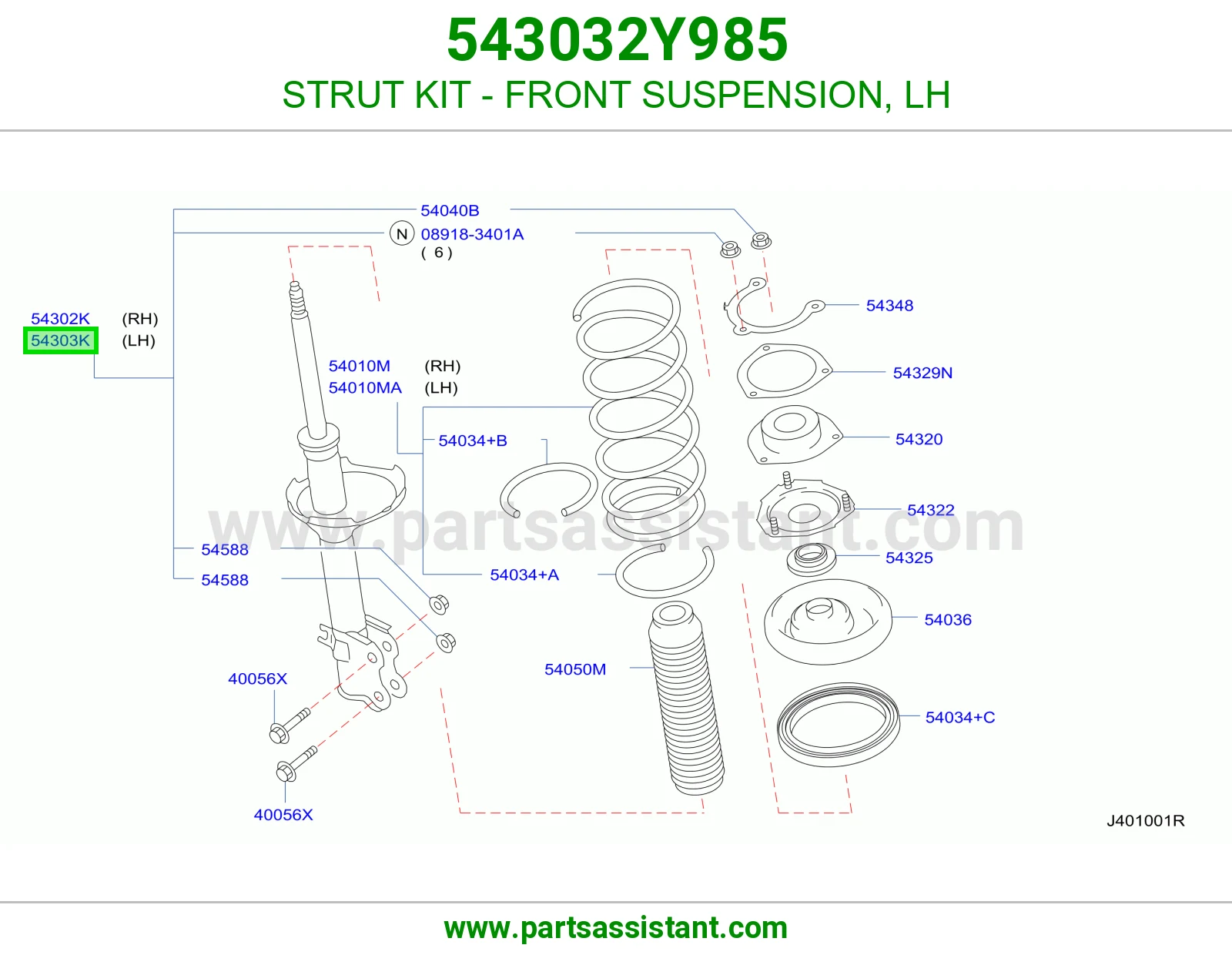 STRUT KIT - FRONT SUSPENSION, LH