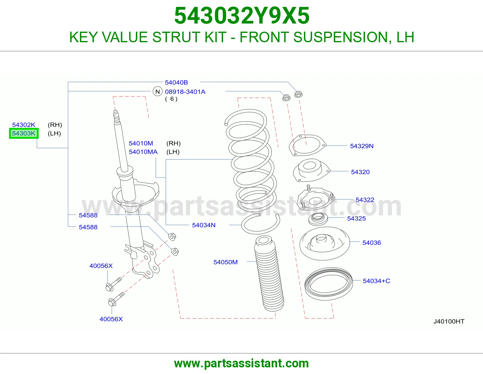 KEY VALUE STRUT KIT - FRONT SUSPENSION, LH