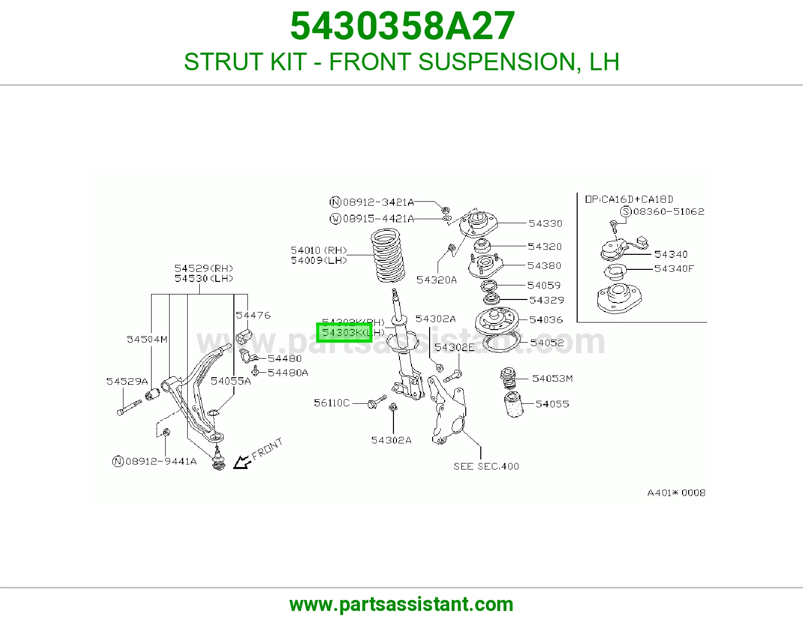 STRUT KIT - FRONT SUSPENSION, LH