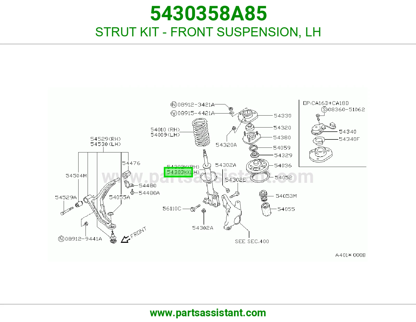 STRUT KIT - FRONT SUSPENSION, LH