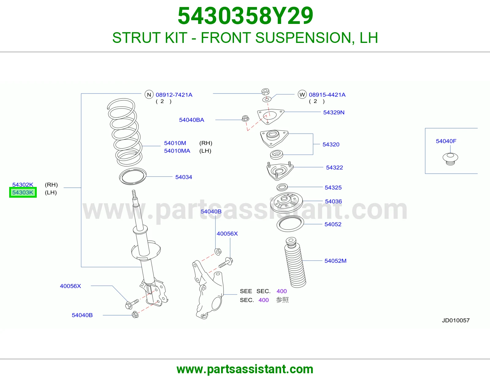 STRUT KIT - FRONT SUSPENSION, LH