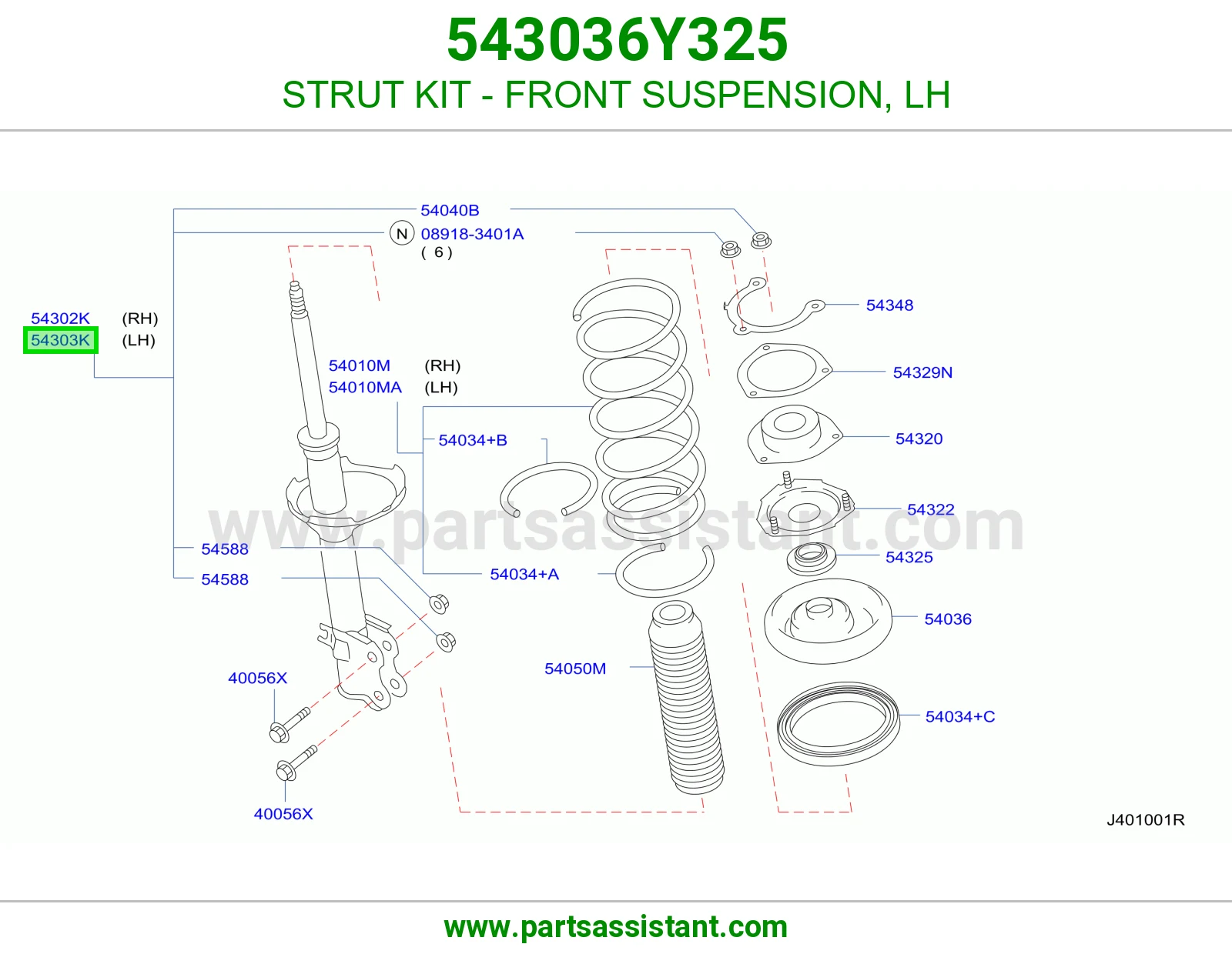 STRUT KIT - FRONT SUSPENSION, LH