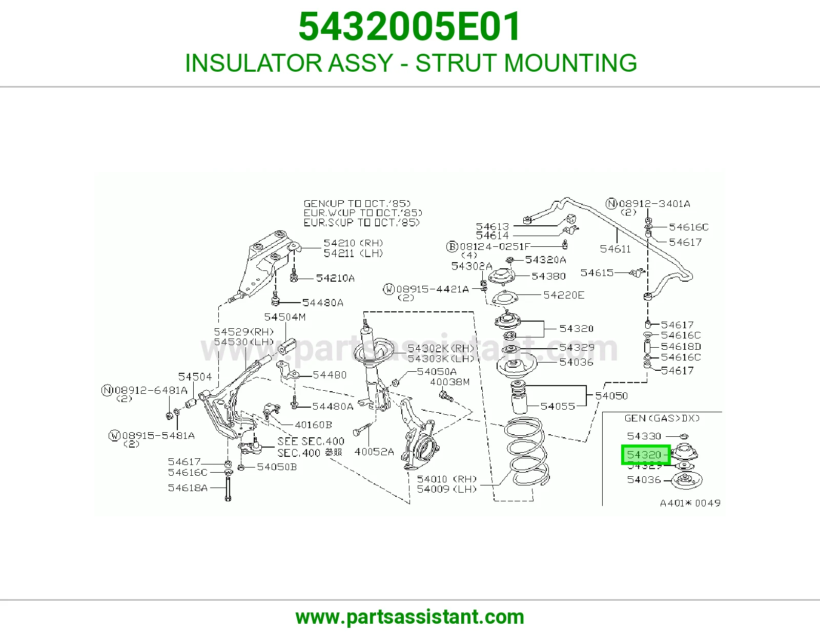 INSULATOR ASSY - STRUT MOUNTING