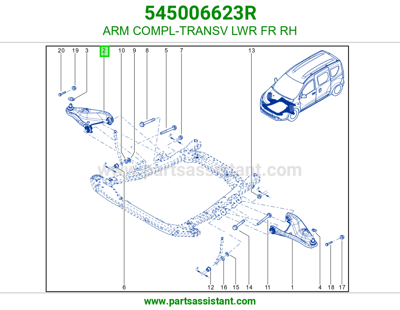 ARM COMPL-TRANSV LWR FR RH