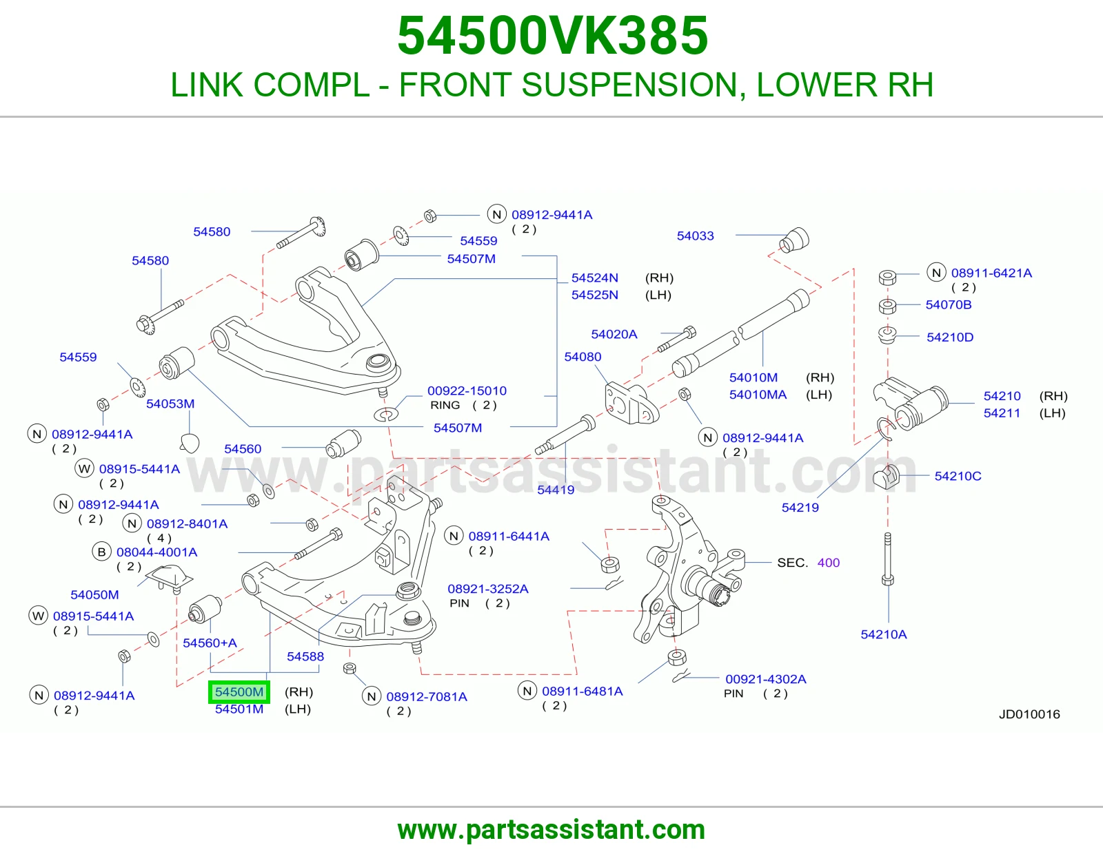 LINK COMPL - FRONT SUSPENSION, LOWER RH