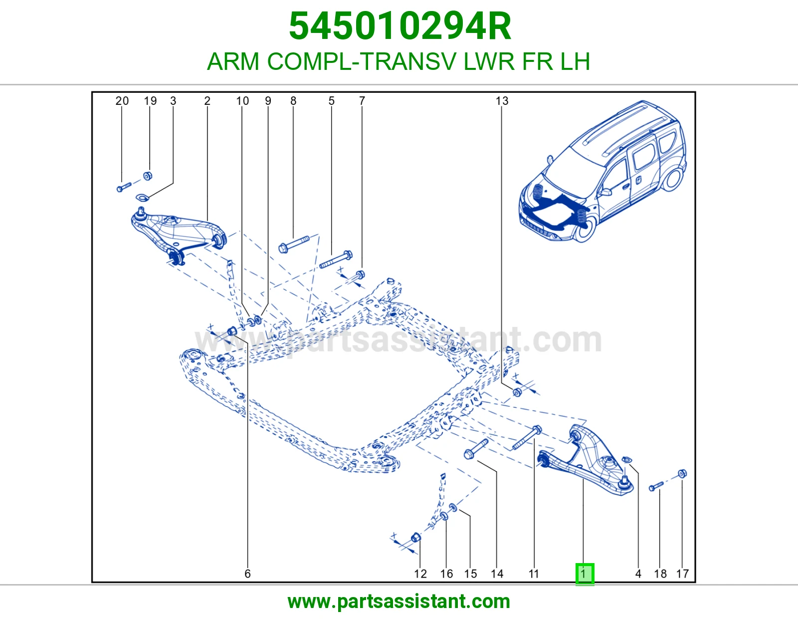 ARM COMPL-TRANSV LWR FR LH