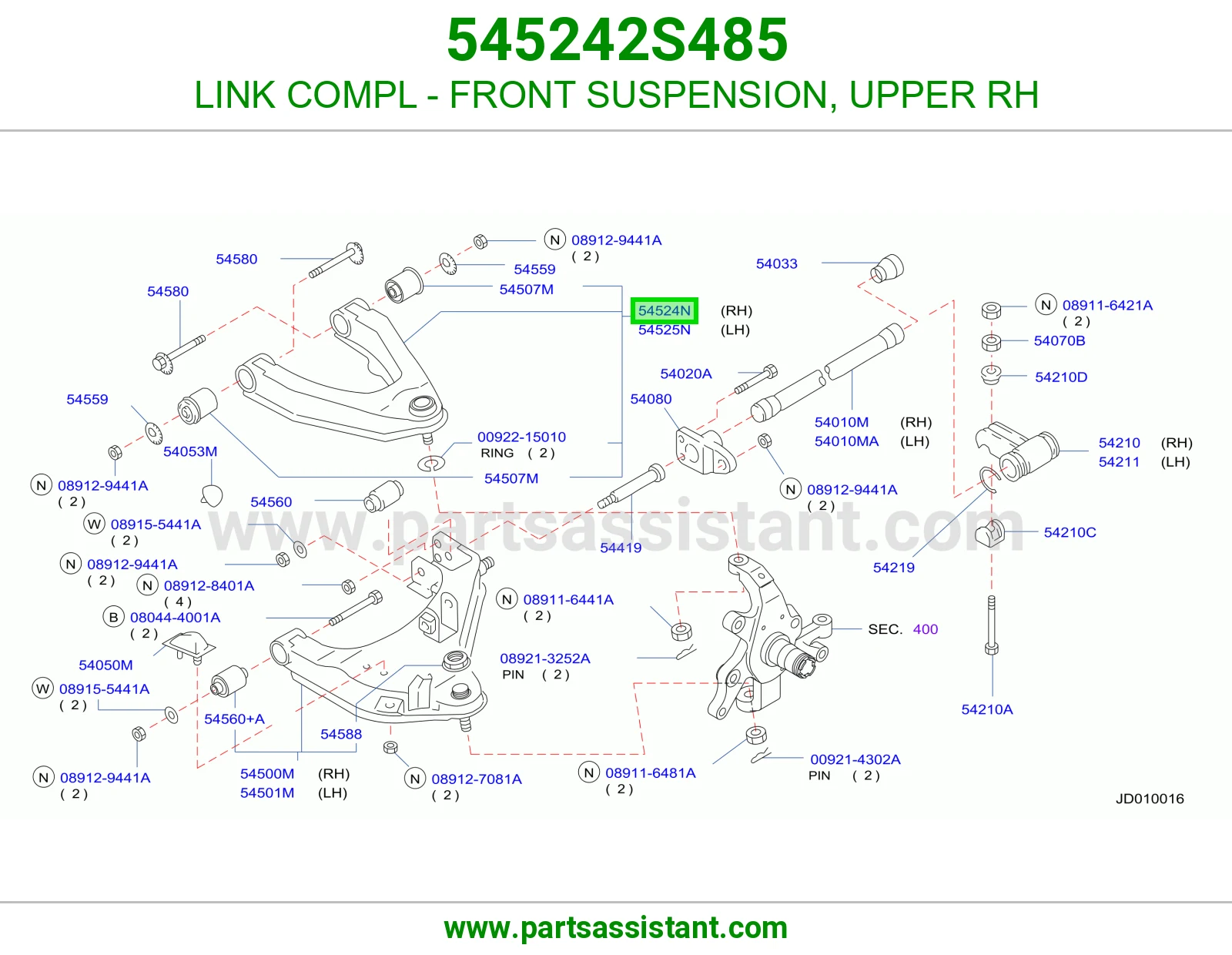 LINK COMPL - FRONT SUSPENSION, UPPER RH