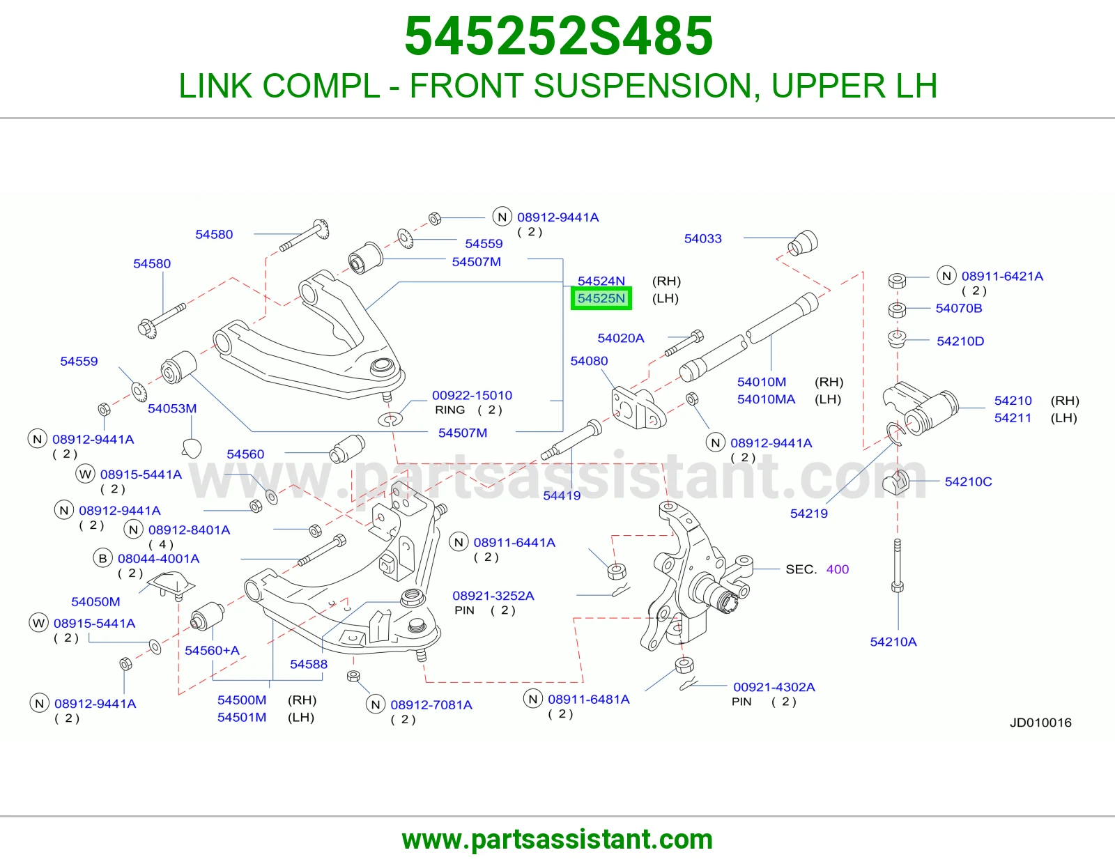 LINK COMPL - FRONT SUSPENSION, UPPER LH