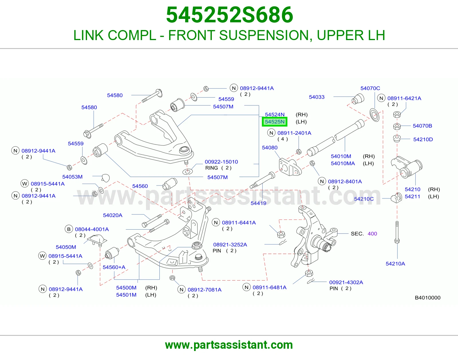 LINK COMPL - FRONT SUSPENSION, UPPER LH
