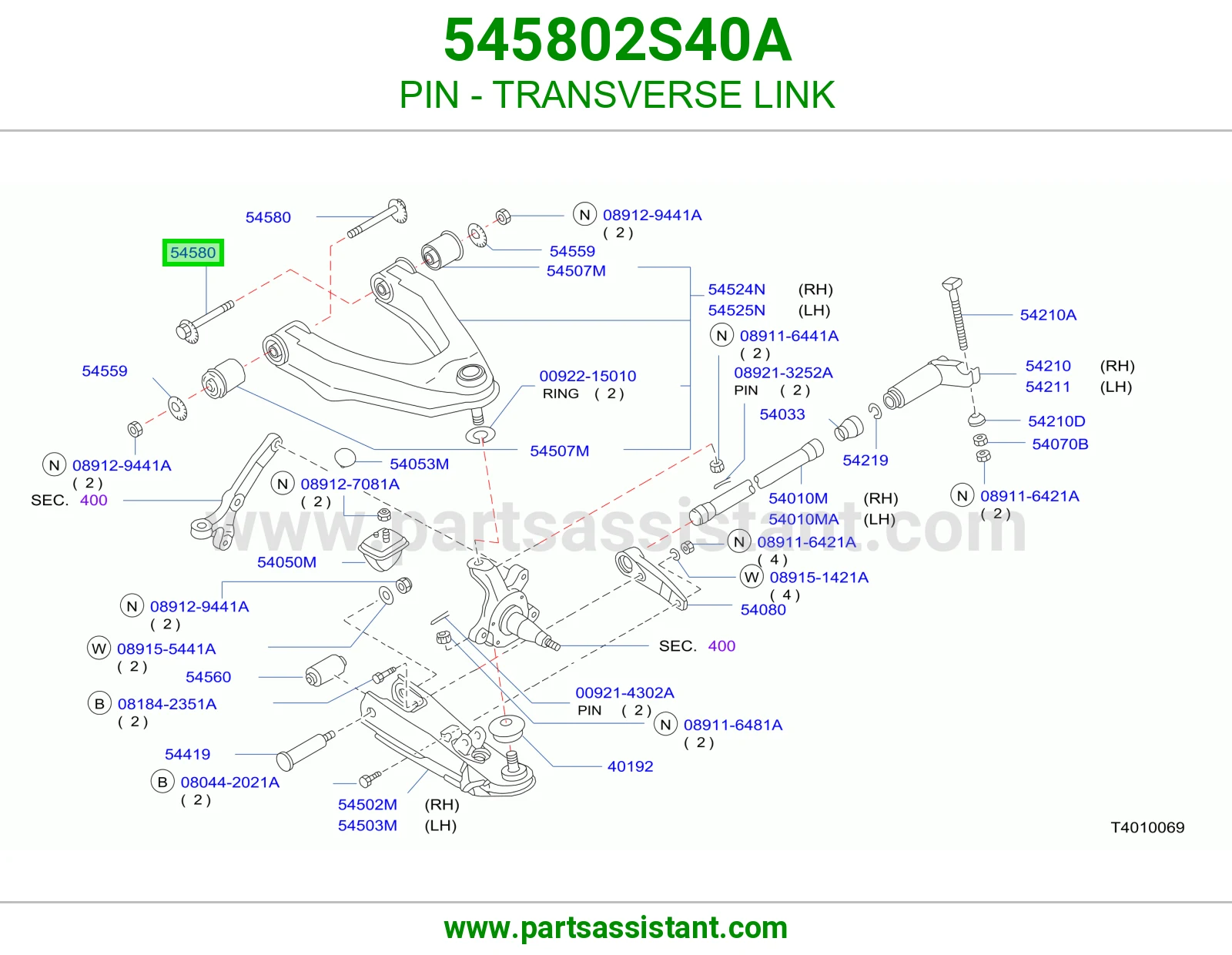 PIN - TRANSVERSE LINK