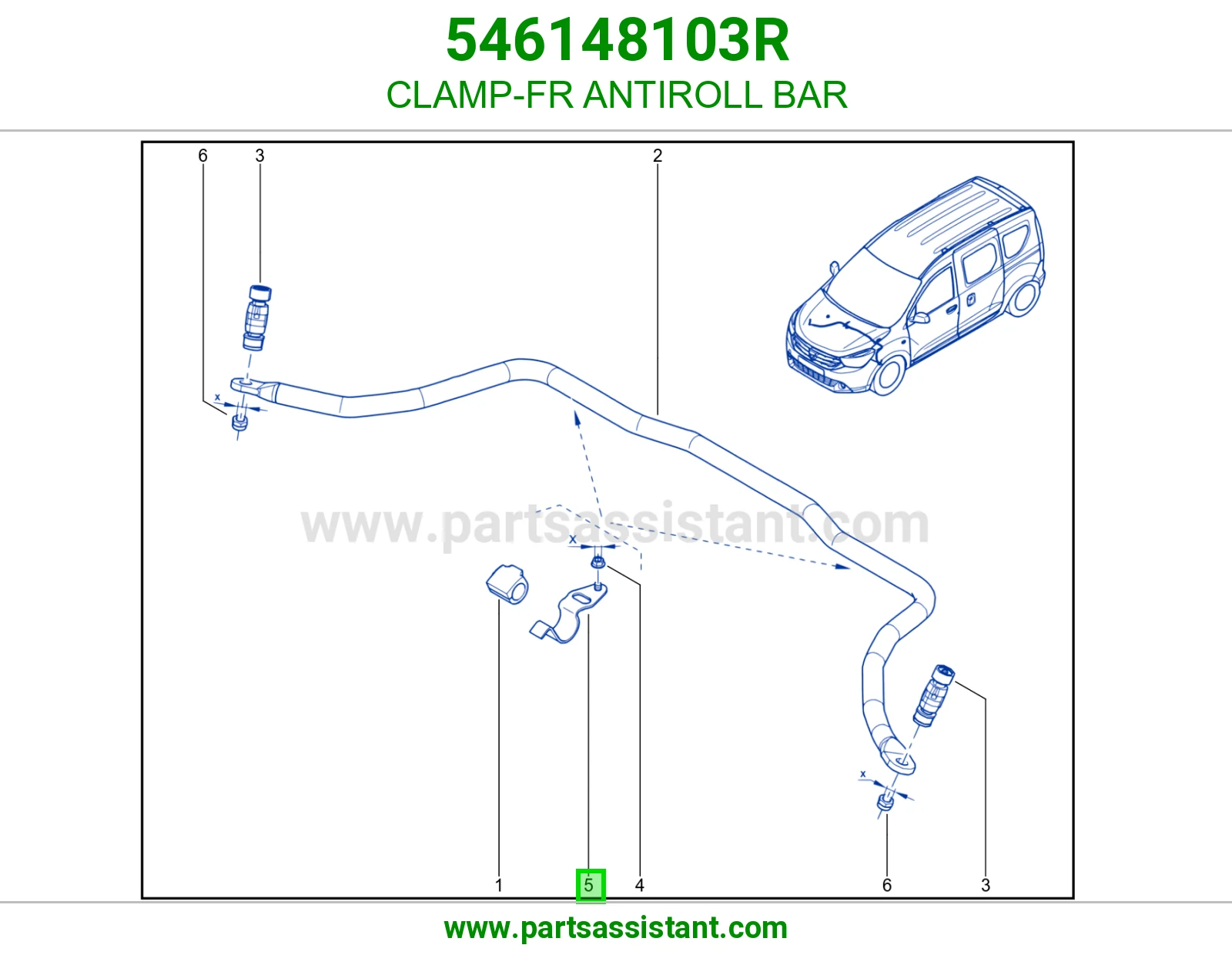 CLAMP-FR ANTIROLL BAR