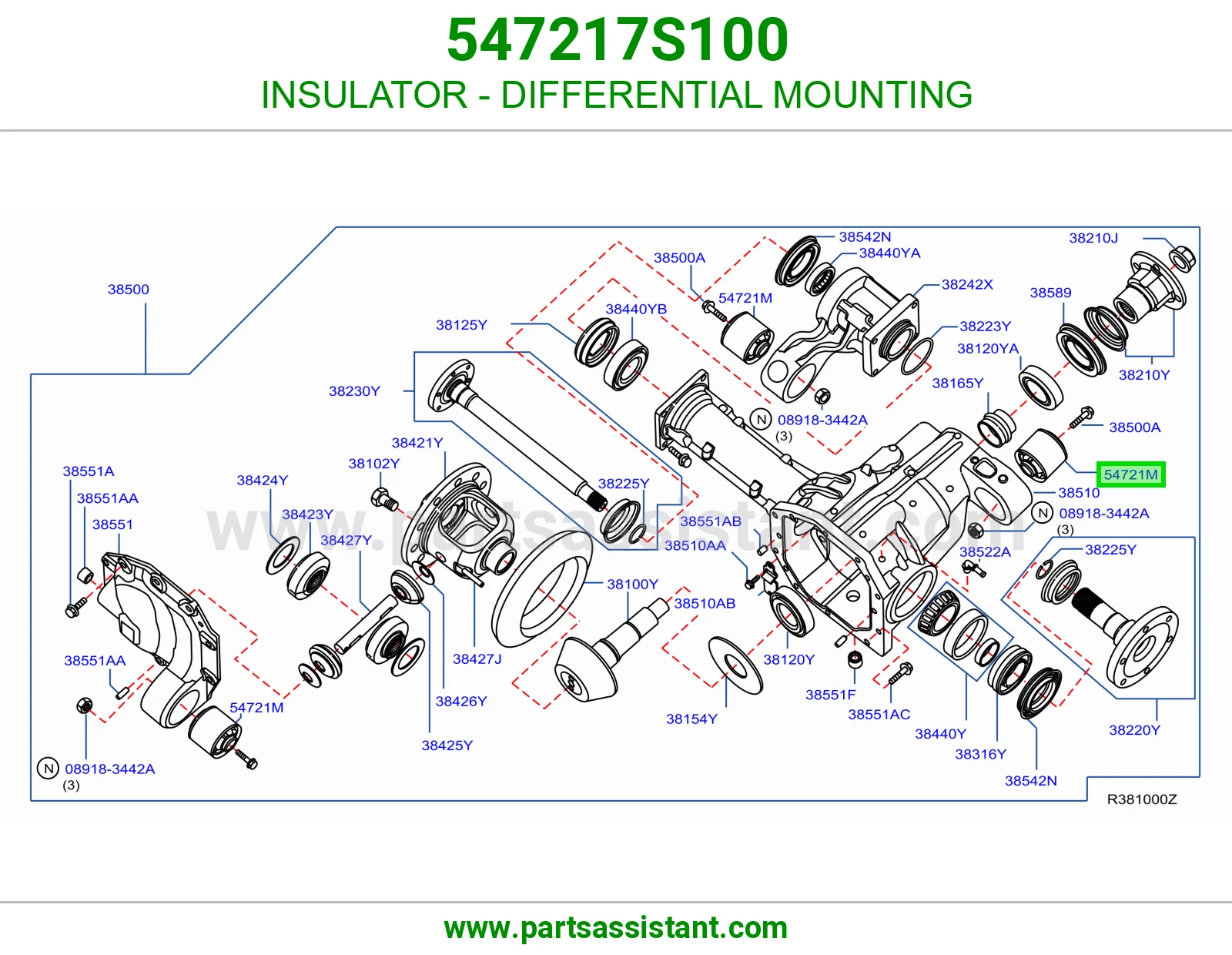 INSULATOR - DIFFERENTIAL MOUNTING