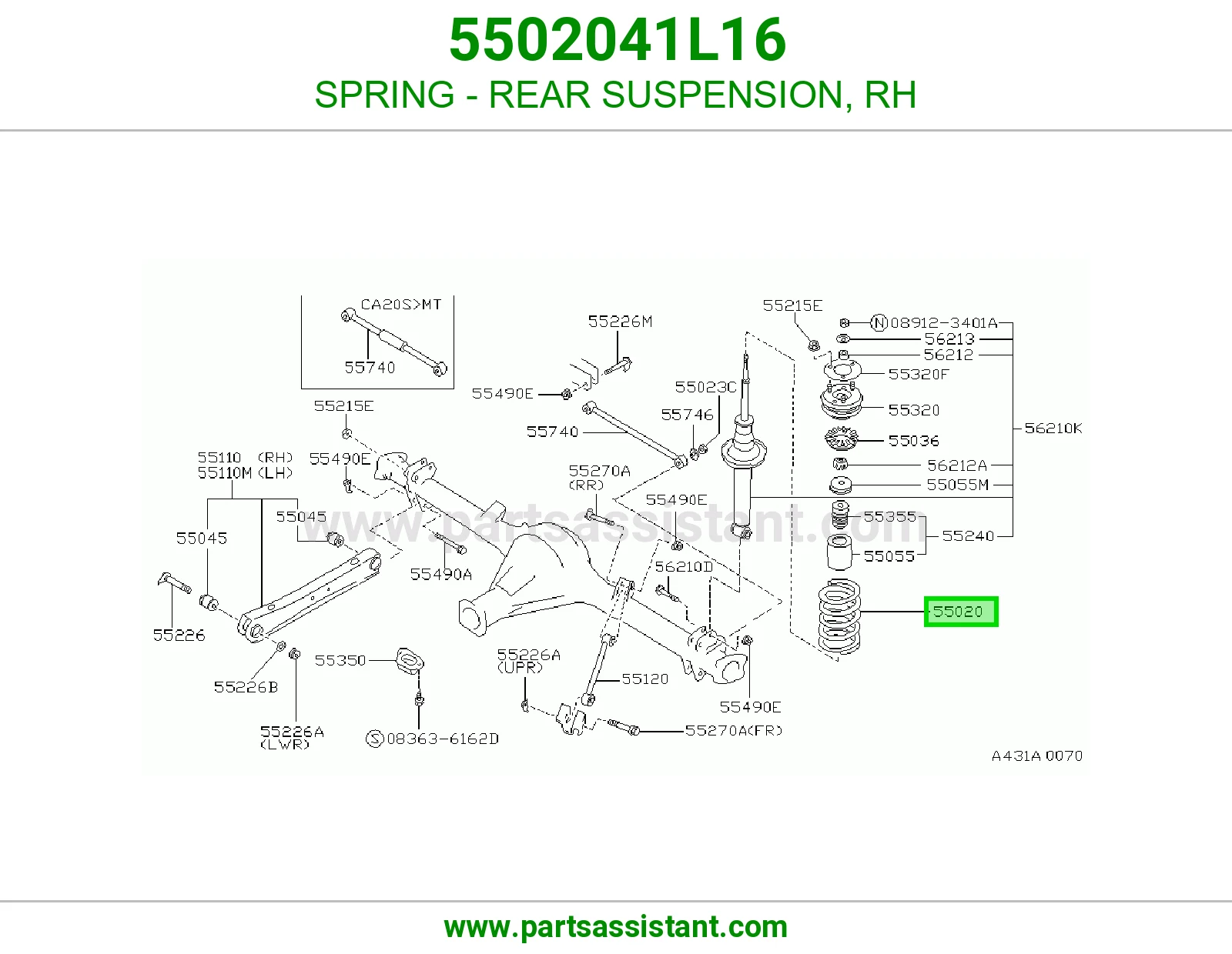 SPRING - REAR SUSPENSION, RH