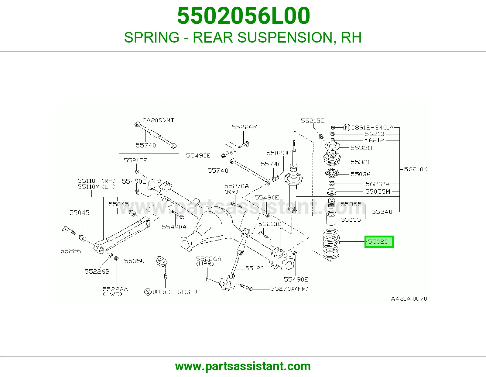 SPRING - REAR SUSPENSION, RH