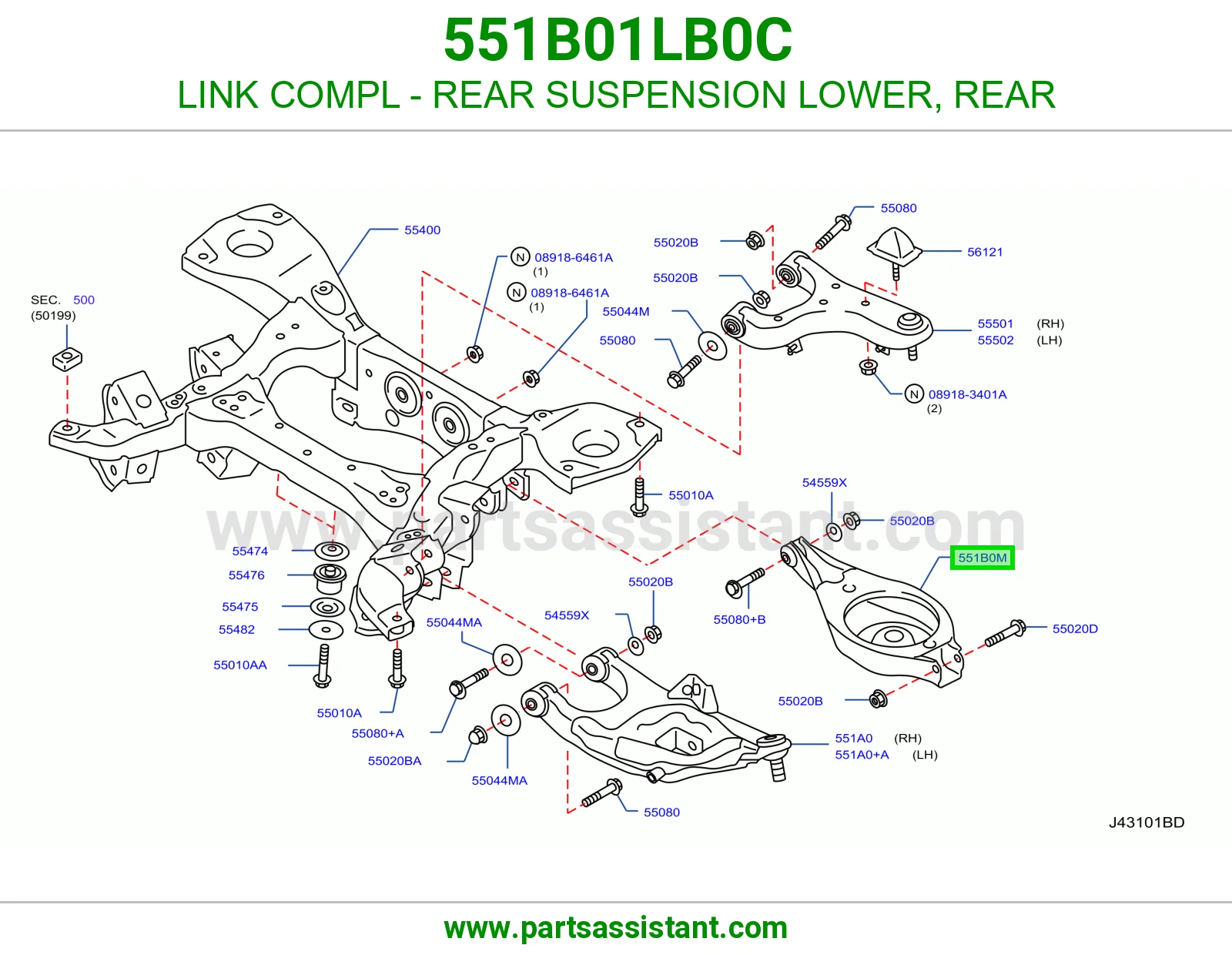 LINK COMPL - REAR SUSPENSION LOWER, REAR