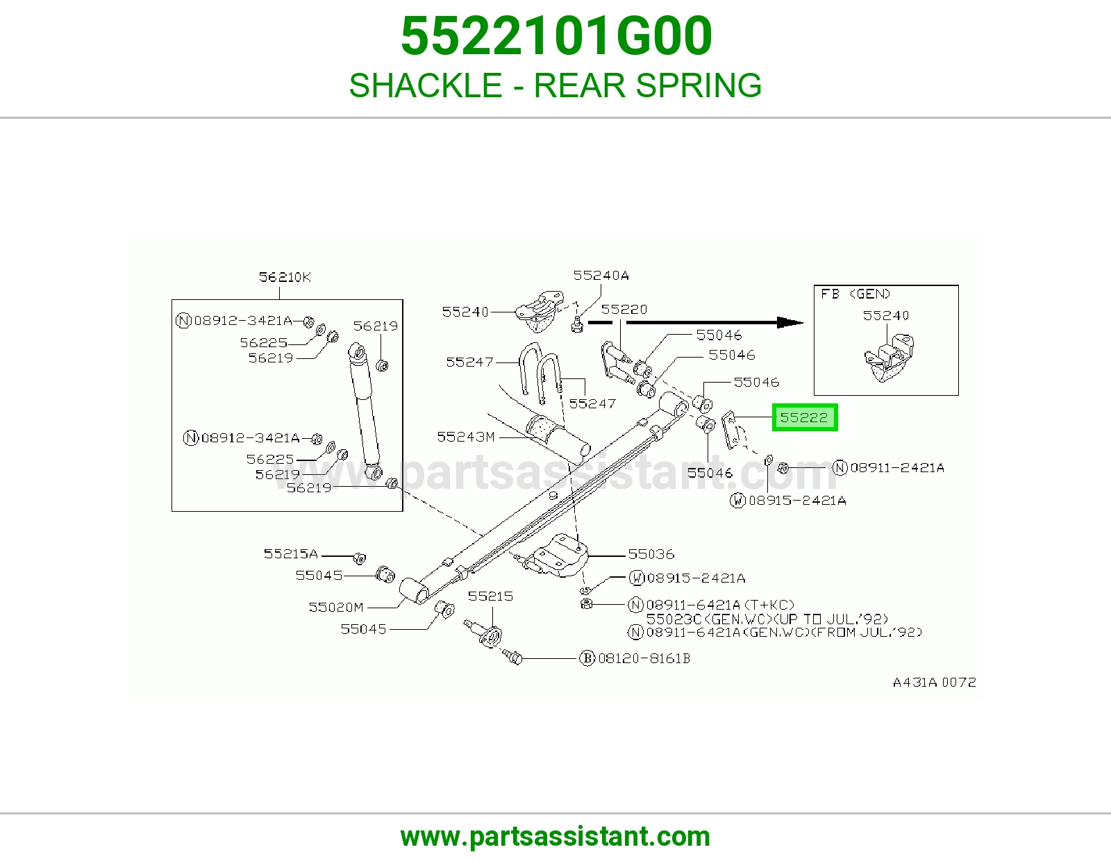 SHACKLE - REAR SPRING