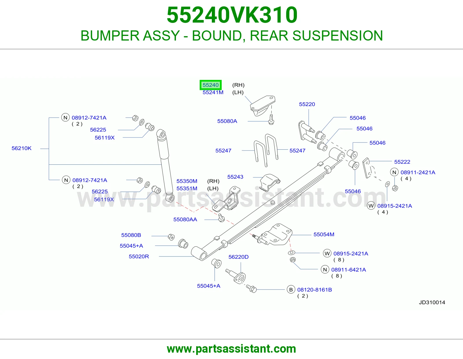 BUMPER ASSY - BOUND, REAR SUSPENSION