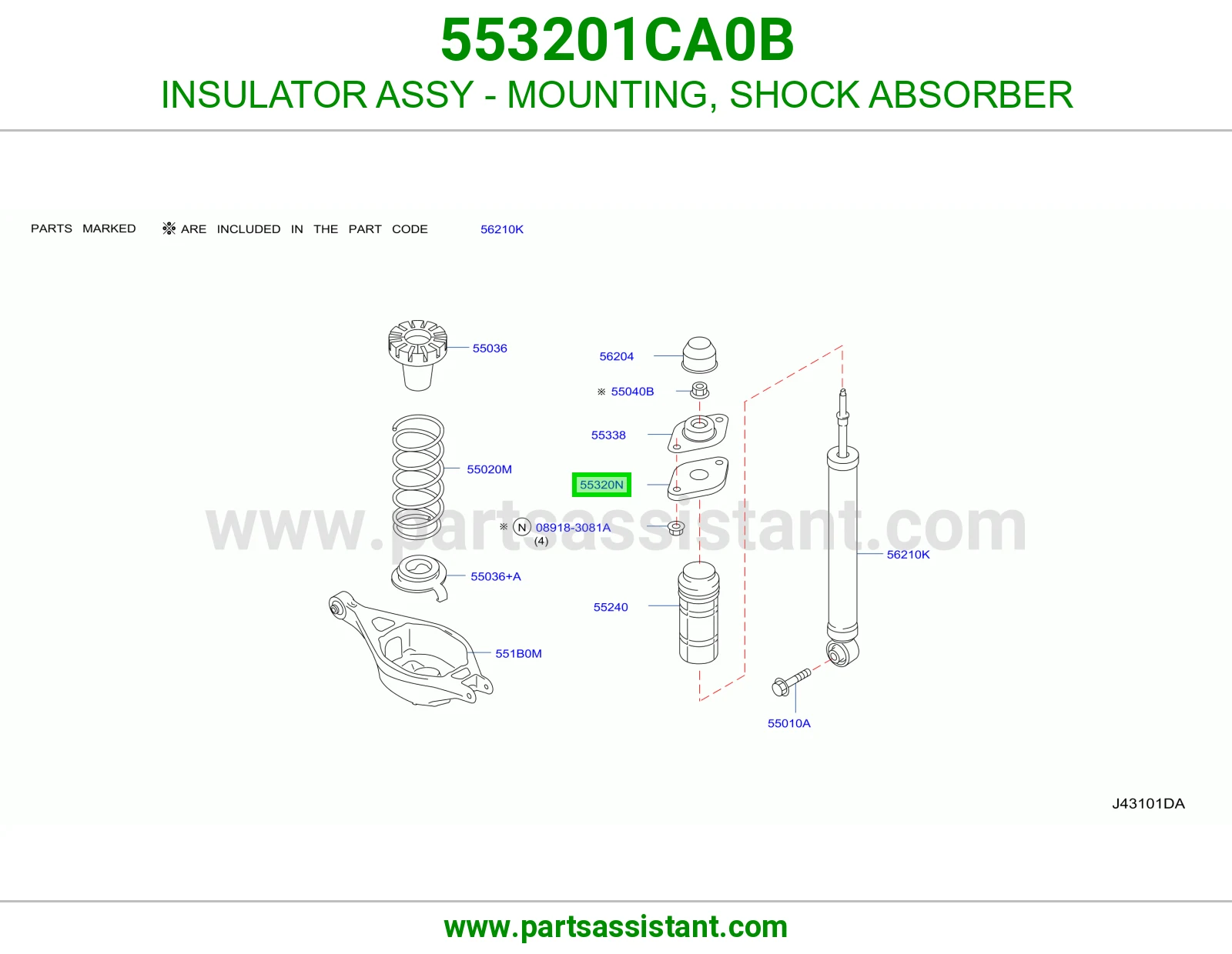 INSULATOR ASSY - MOUNTING, SHOCK ABSORBER