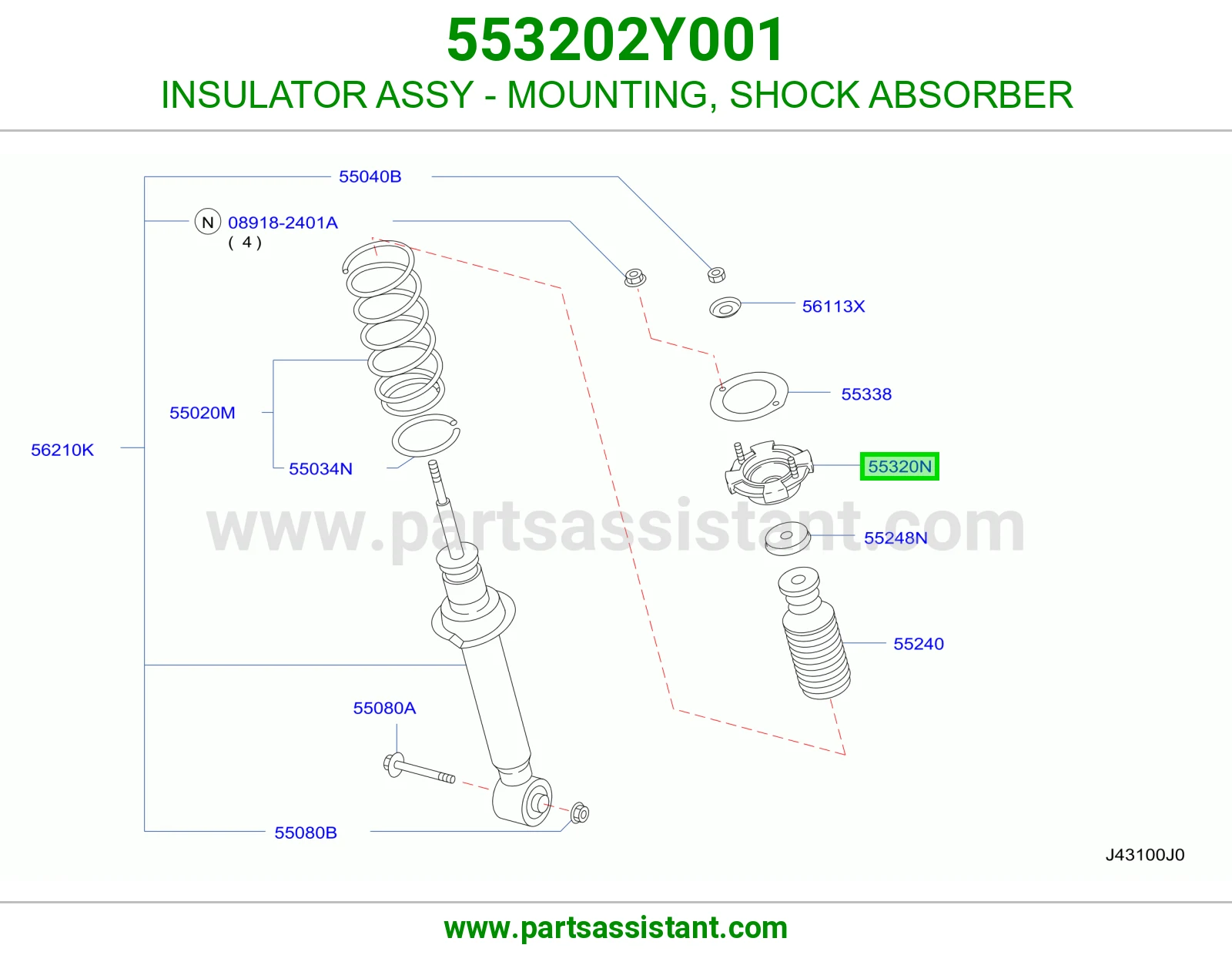 INSULATOR ASSY - MOUNTING, SHOCK ABSORBER