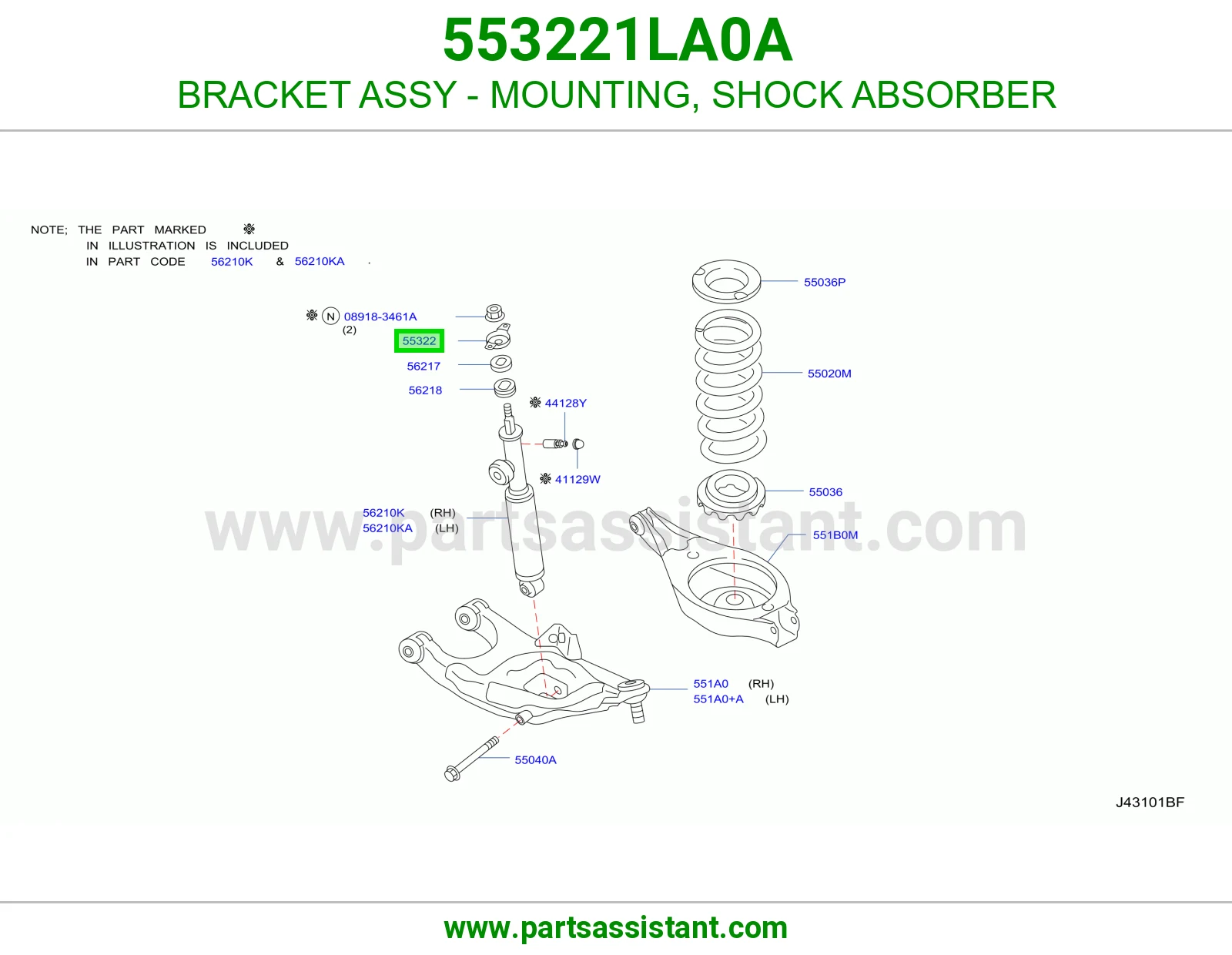 BRACKET ASSY - MOUNTING, SHOCK ABSORBER