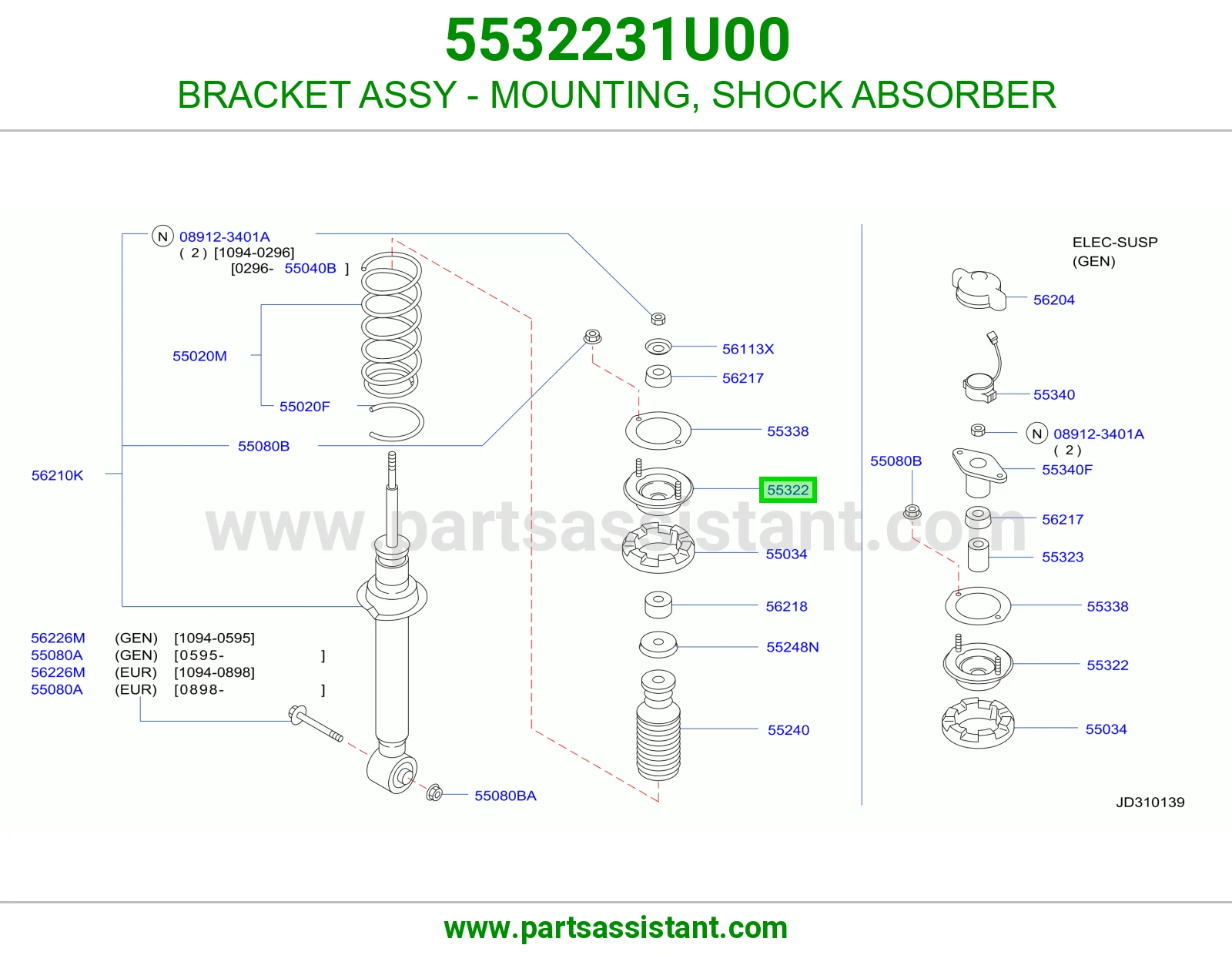 BRACKET ASSY - MOUNTING, SHOCK ABSORBER