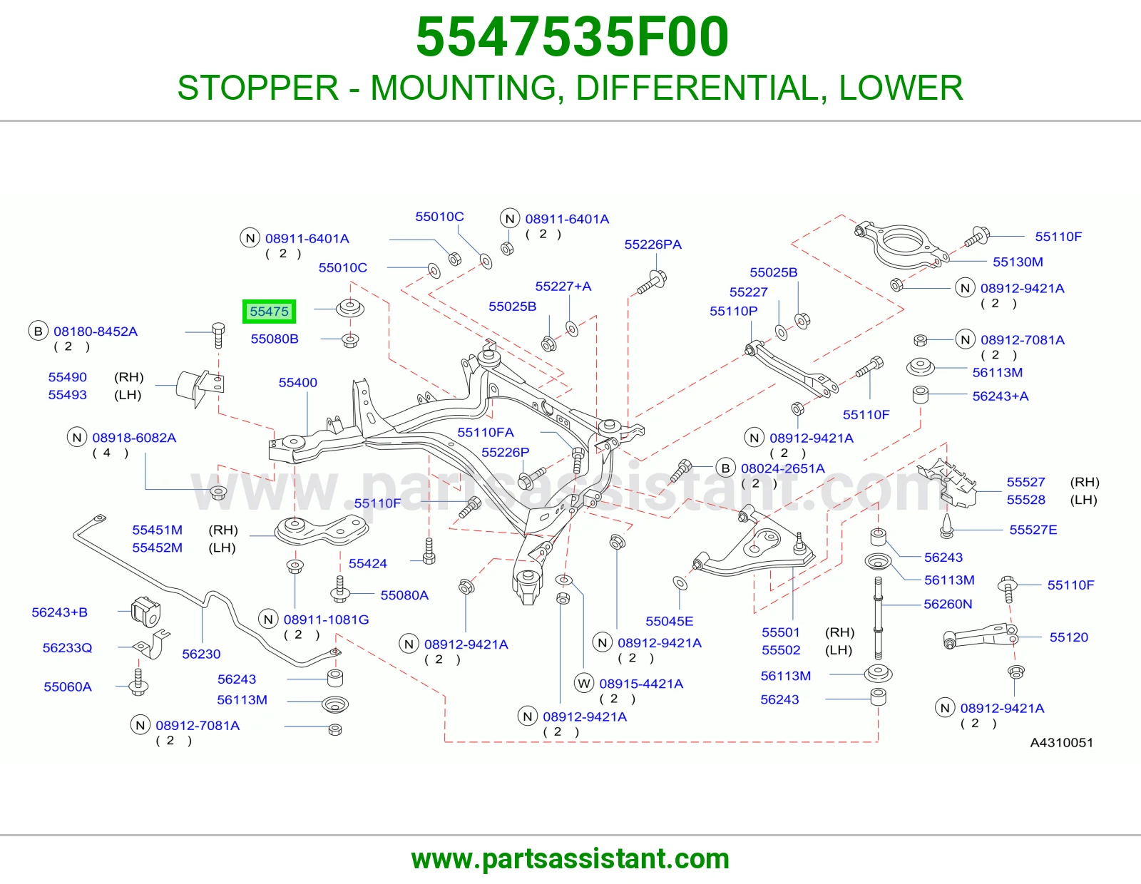 STOPPER - MOUNTING, DIFFERENTIAL, LOWER