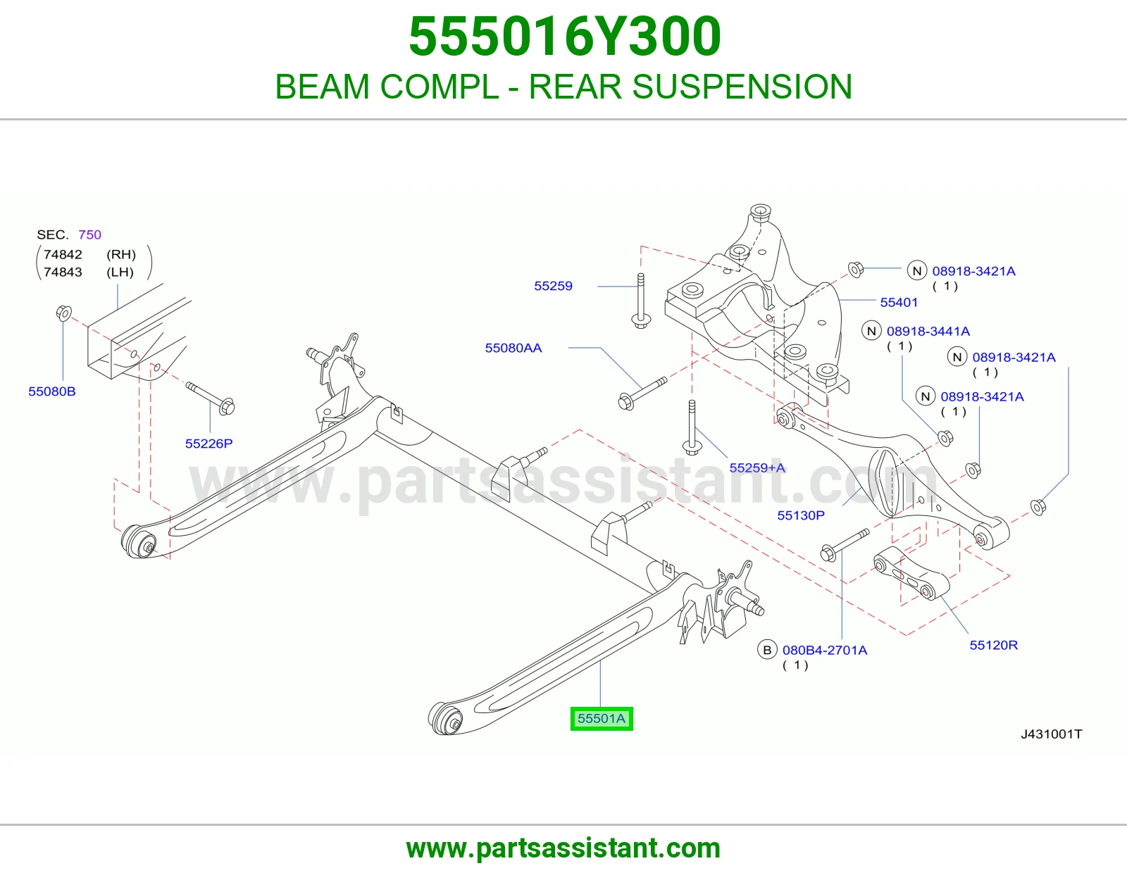 BEAM COMPL - REAR SUSPENSION