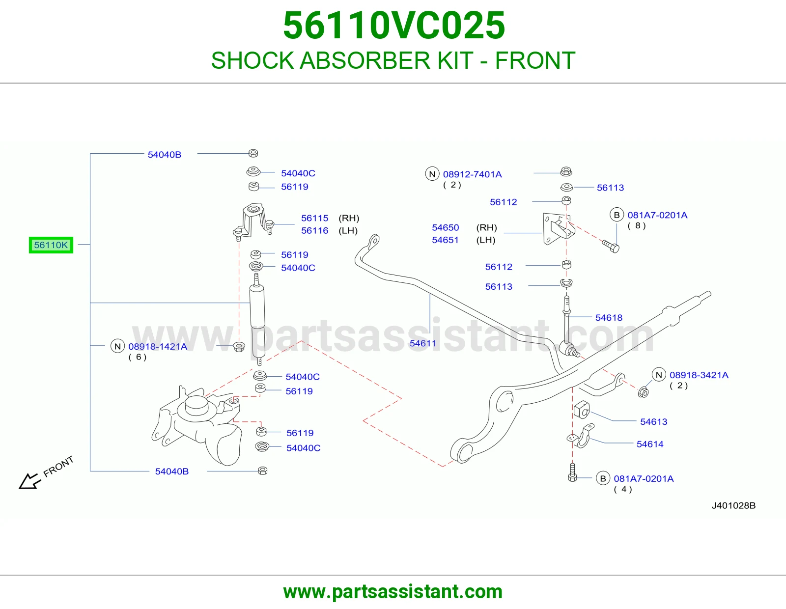 SHOCK ABSORBER KIT - FRONT