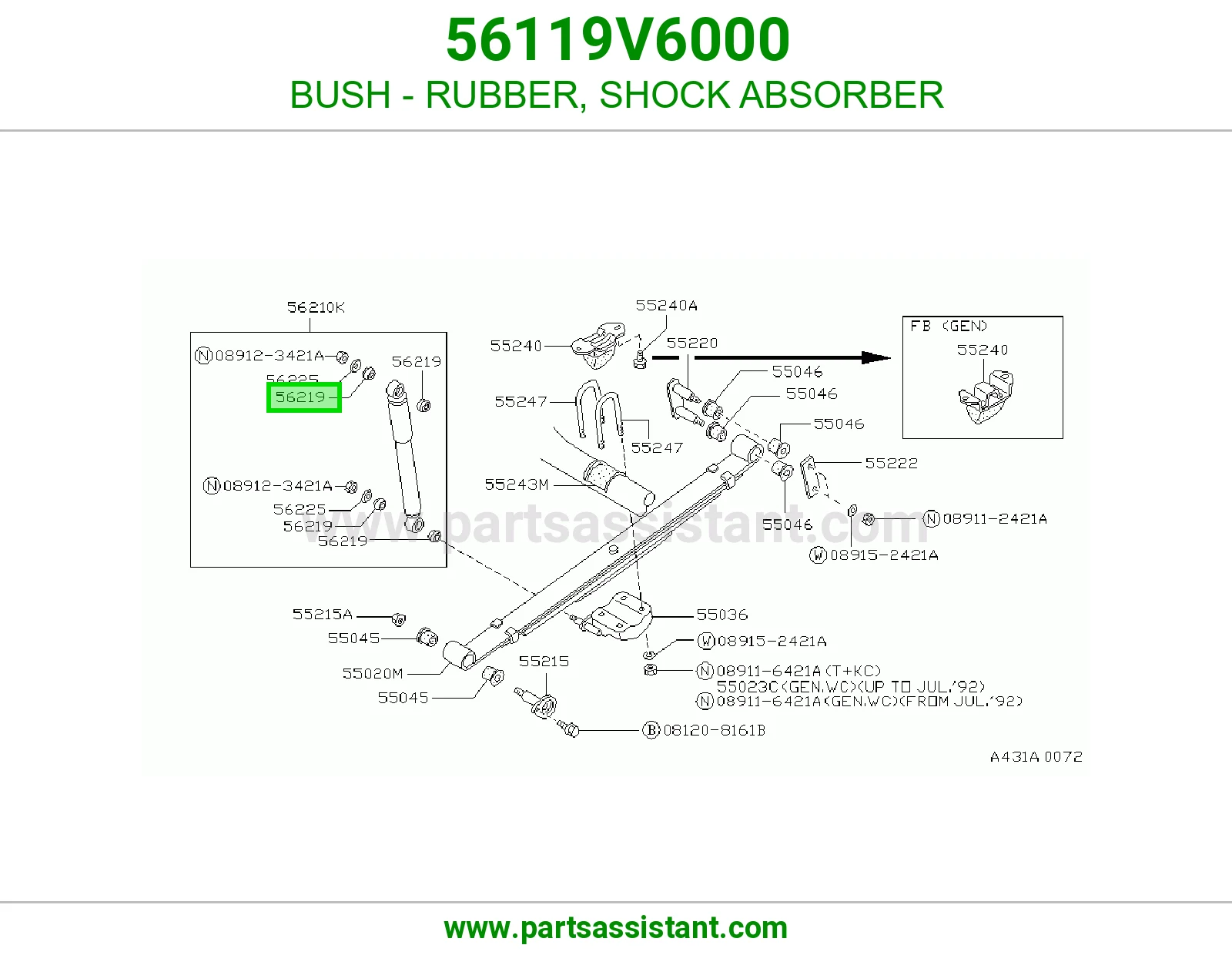 BUSH - RUBBER, SHOCK ABSORBER