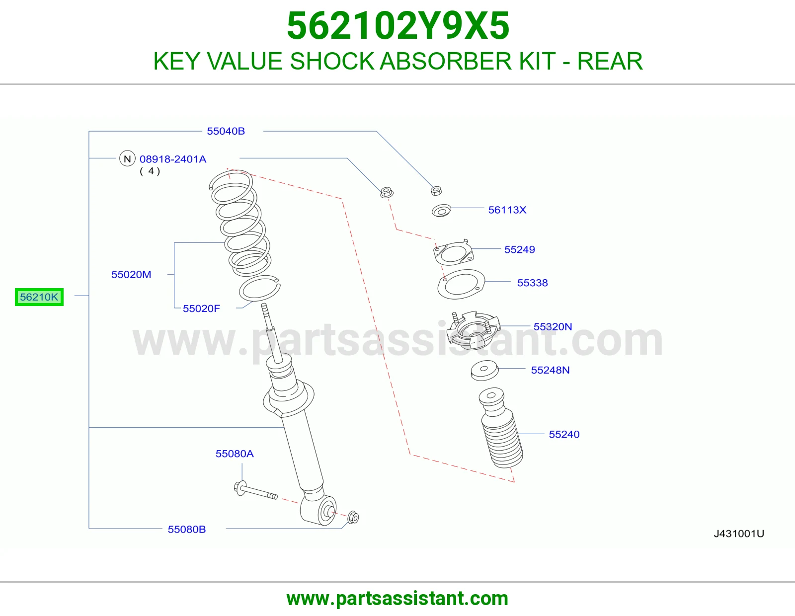 KEY VALUE SHOCK ABSORBER KIT - REAR