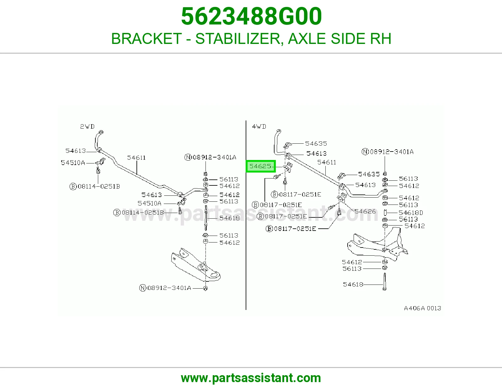 BRACKET - STABILIZER, AXLE SIDE RH