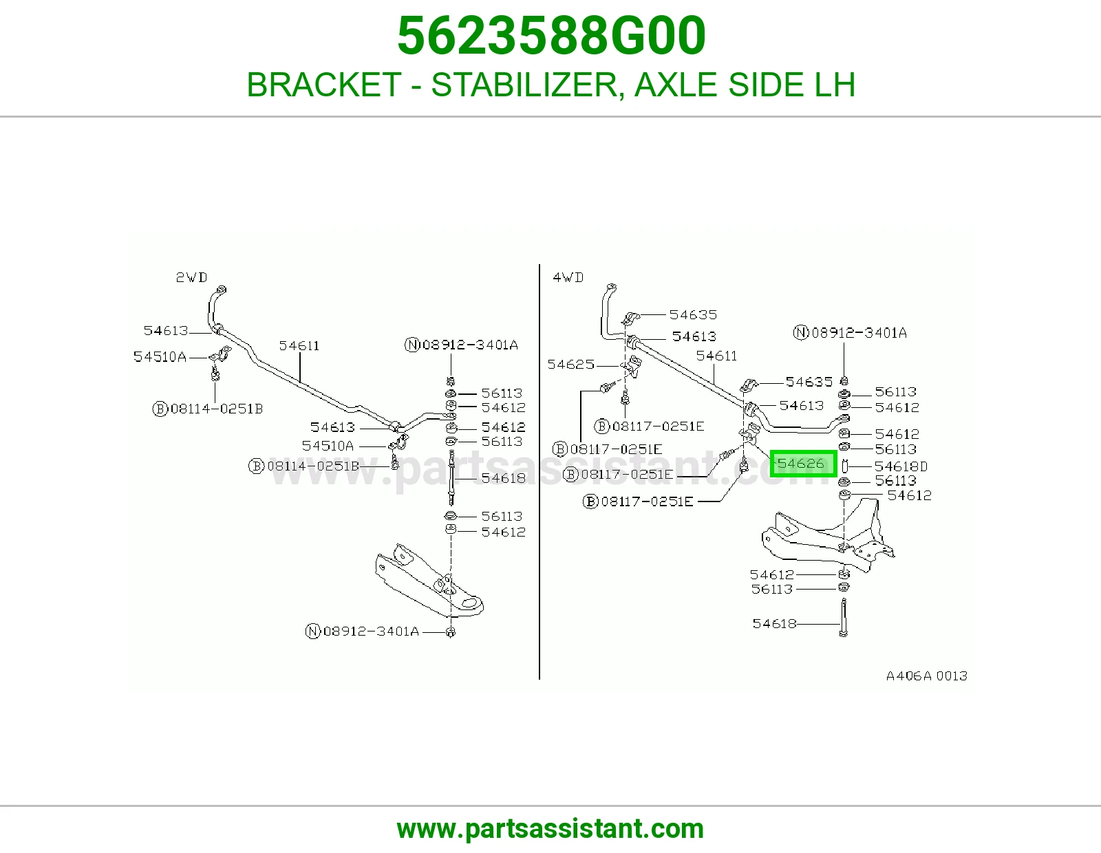 BRACKET - STABILIZER, AXLE SIDE LH