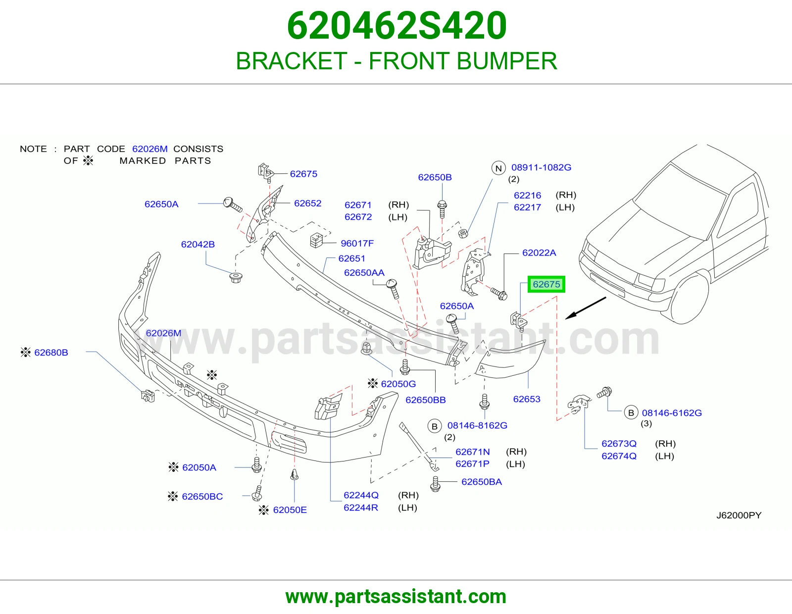 BRACKET - FRONT BUMPER