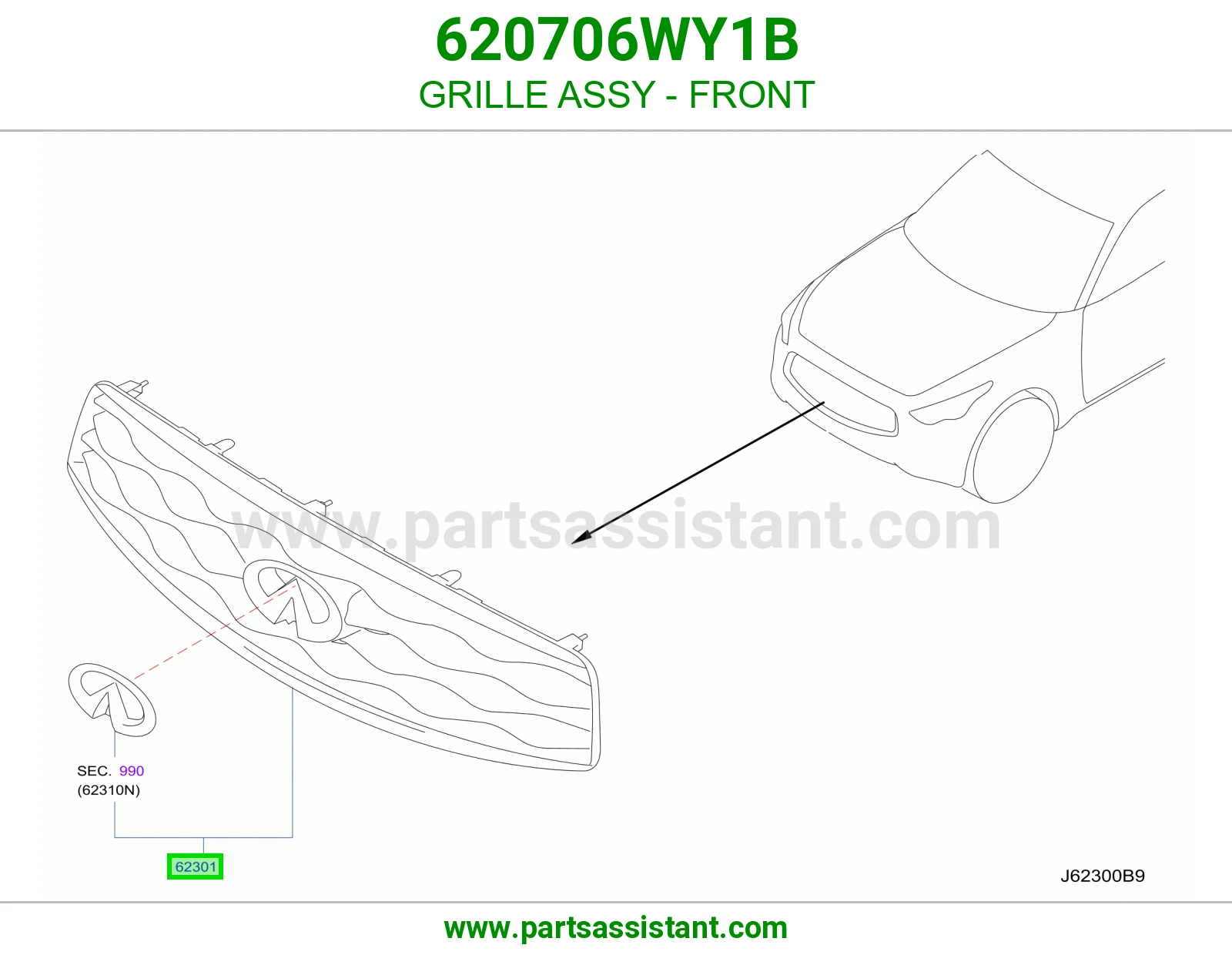 GRILLE ASSY - FRONT