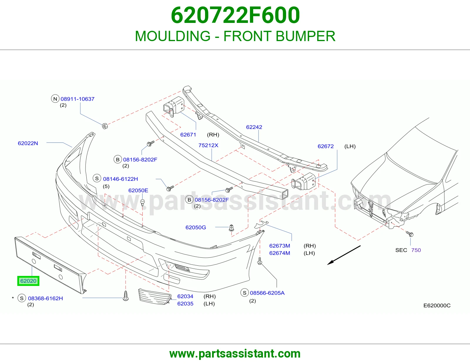 MOULDING - FRONT BUMPER