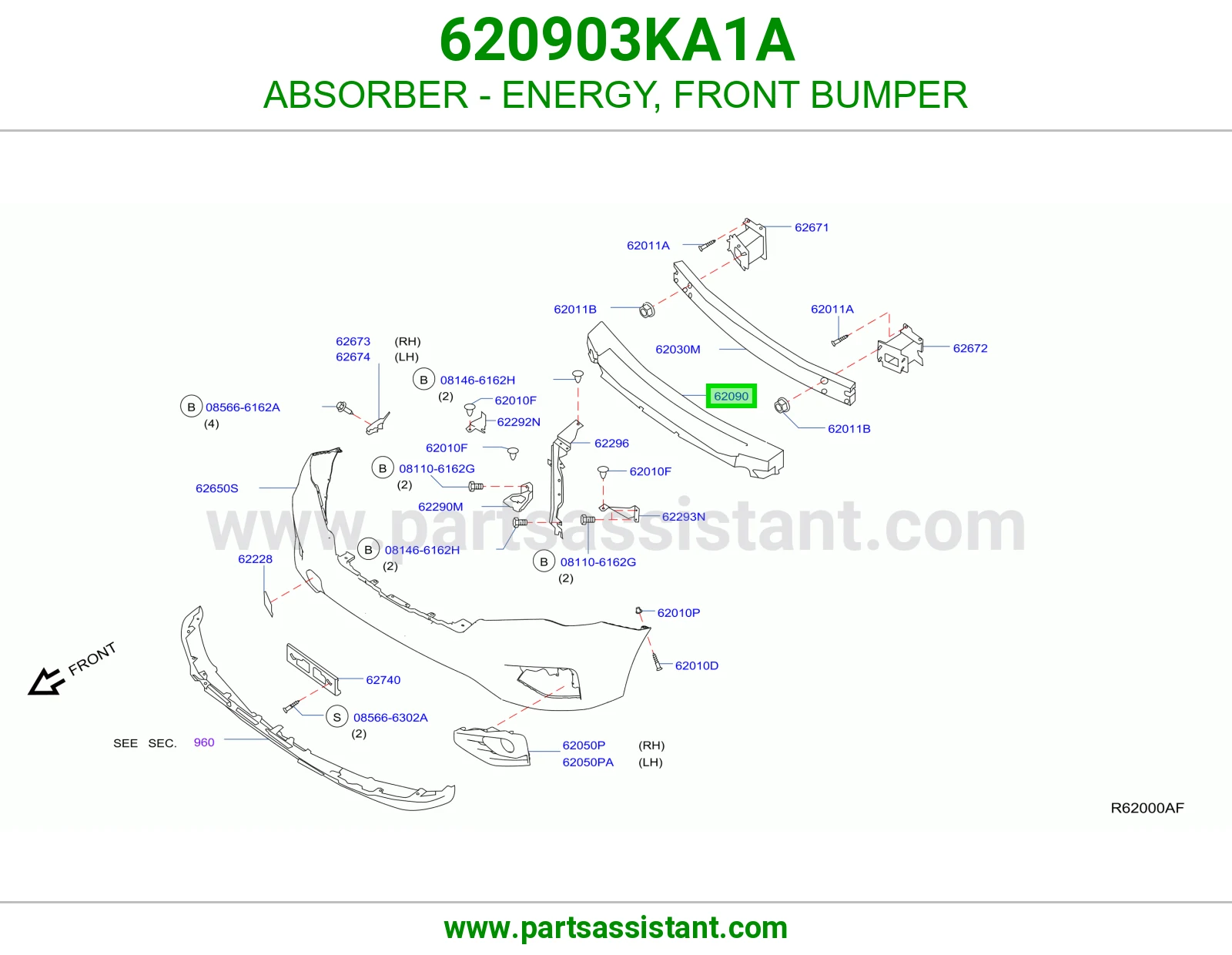ABSORBER - ENERGY, FRONT BUMPER