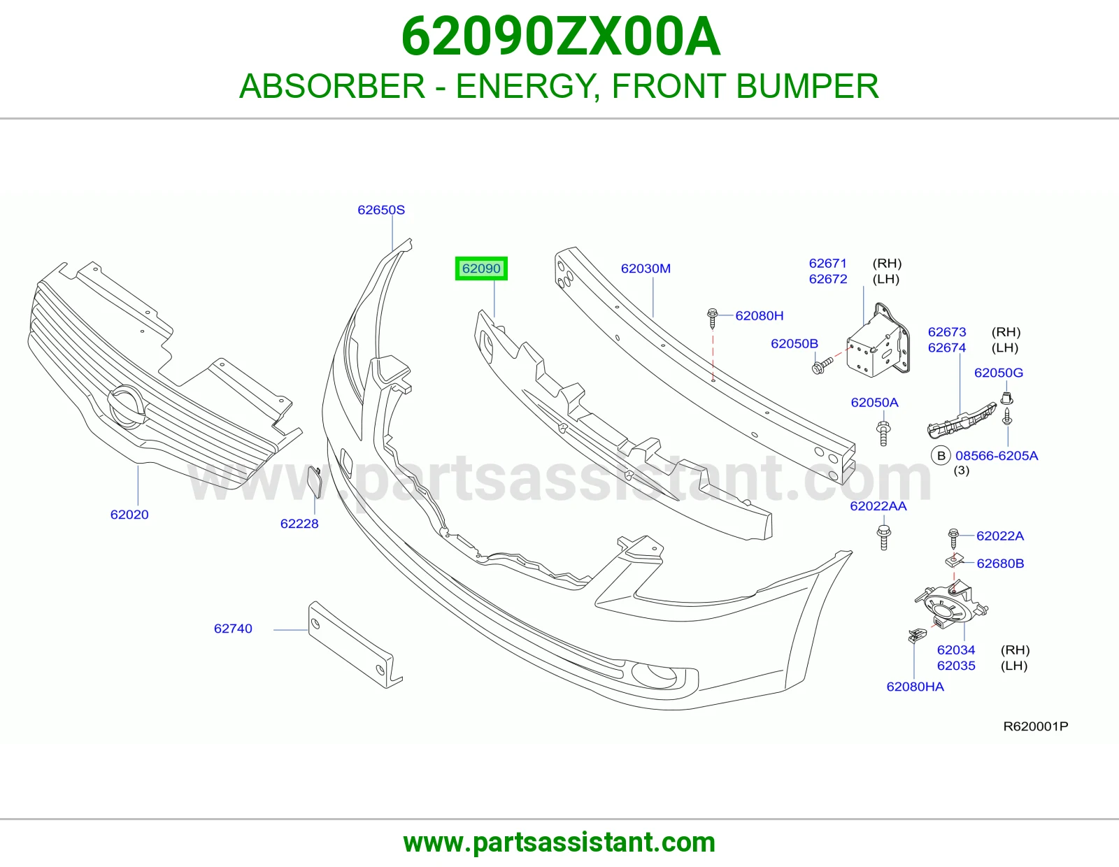 ABSORBER - ENERGY, FRONT BUMPER