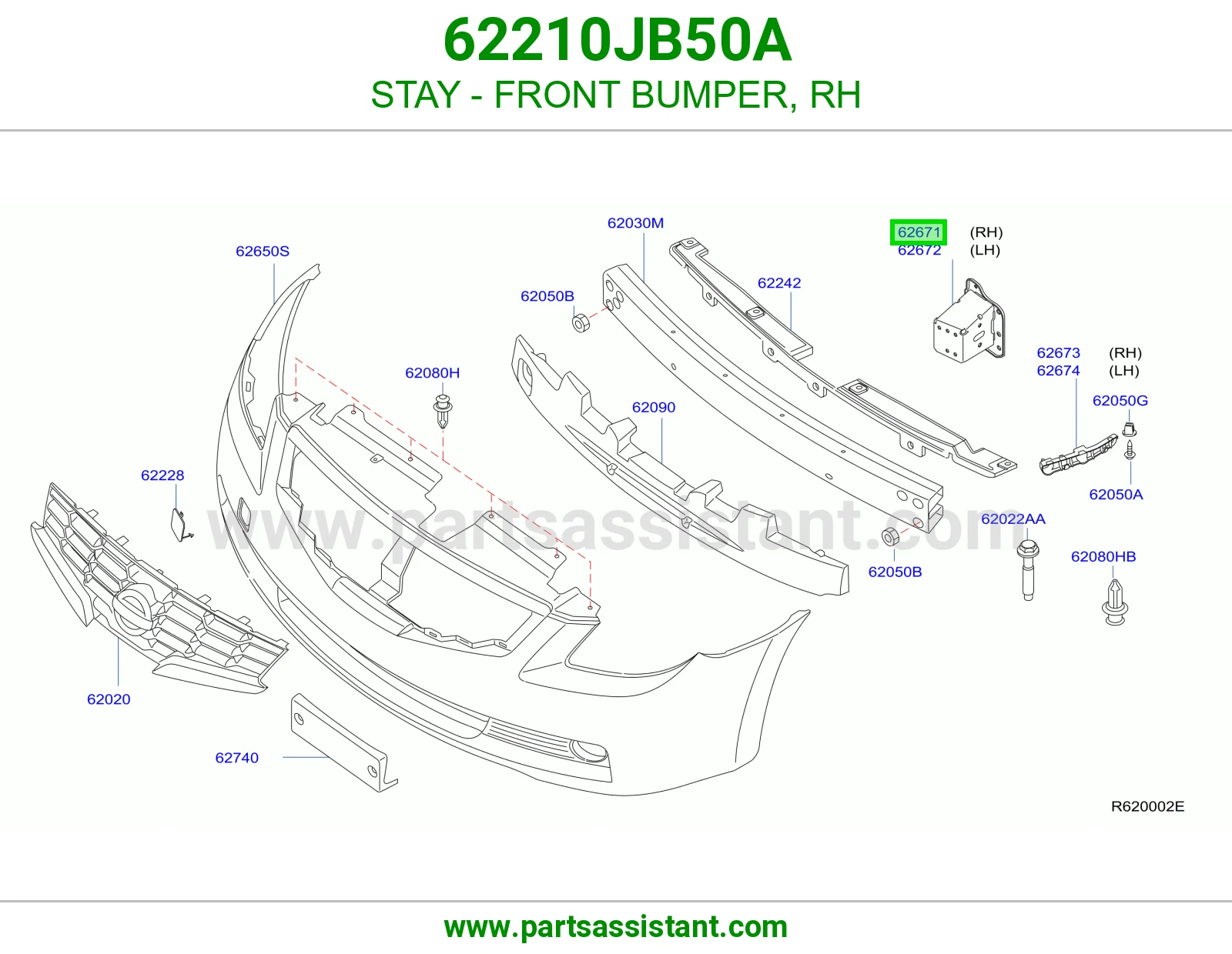 STAY - FRONT BUMPER, RH