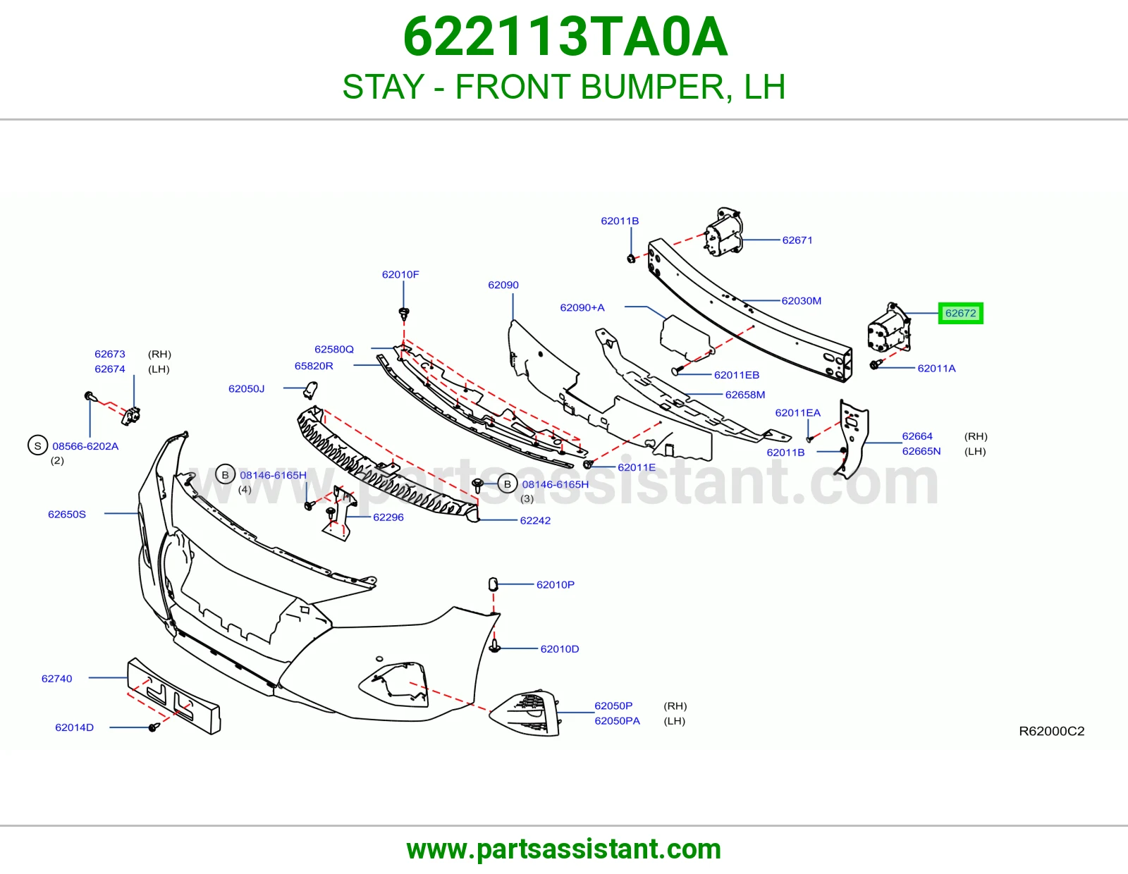 STAY - FRONT BUMPER, LH